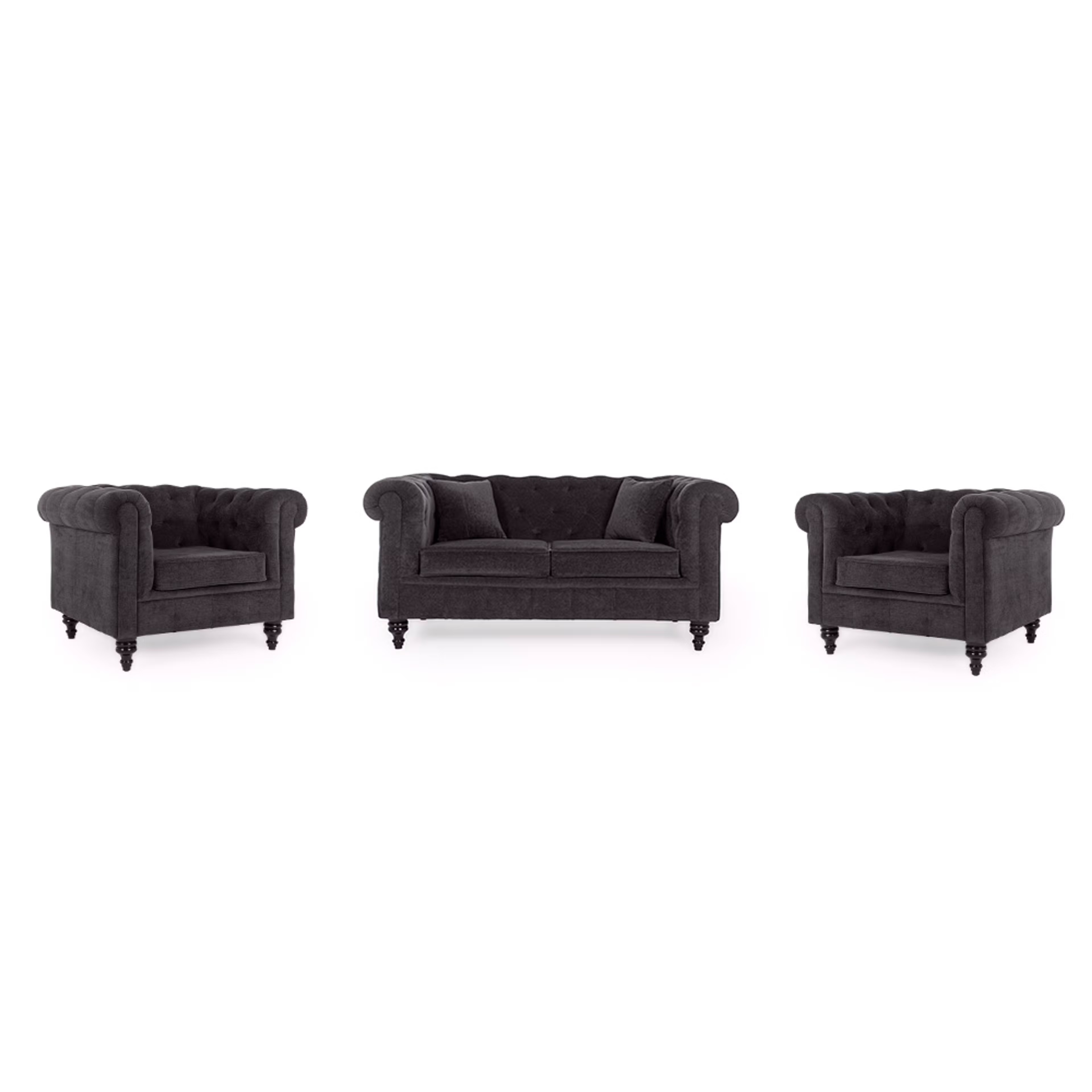 Wakefit Havana Sofa Set (2+1+1) Smoke Grey 2 Seater + 1 Seater + 1 Seater, Smoke Grey