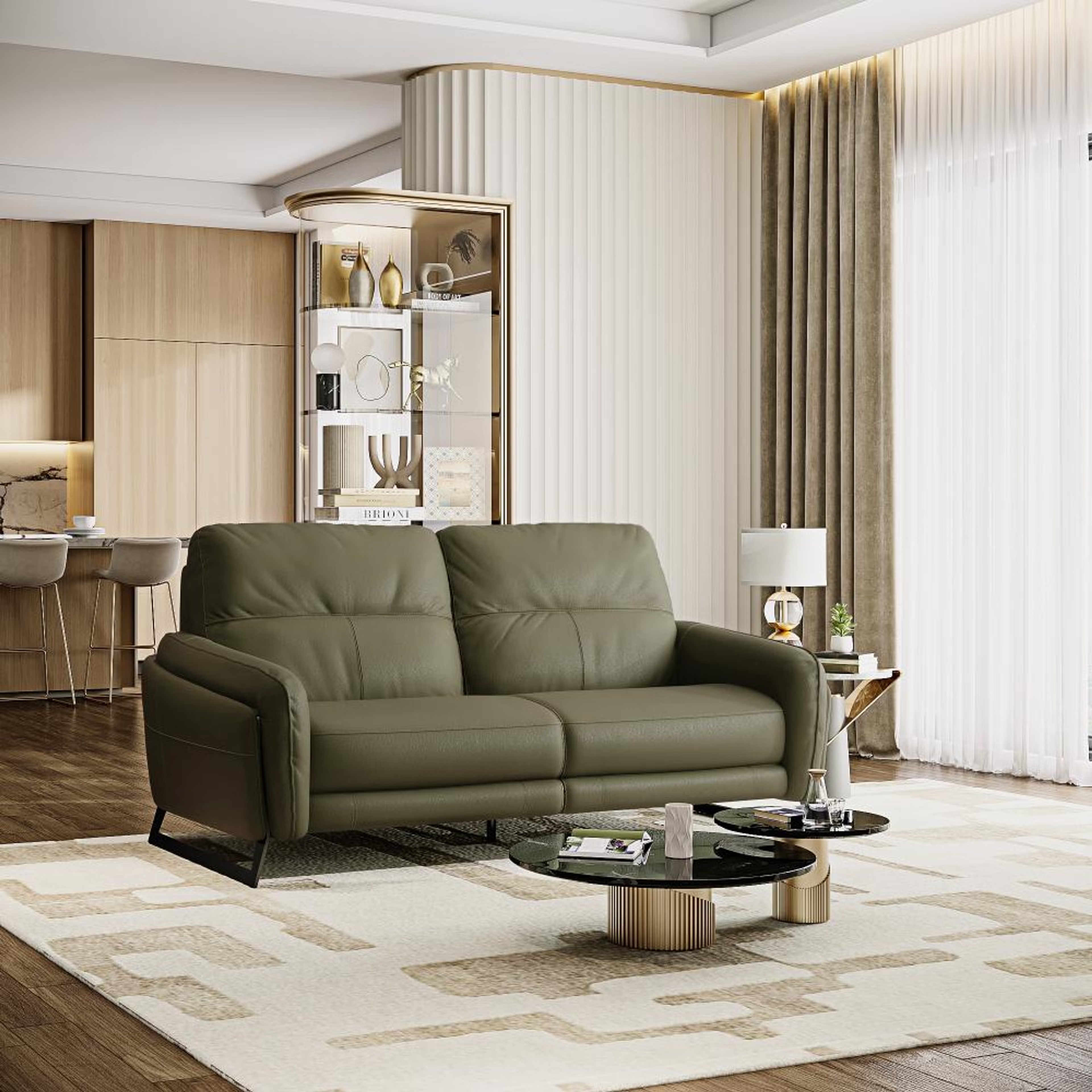 Wakefit Todi Sofa Without Motion - Three Seater Regular, Without Motion, 3 Seater, Green