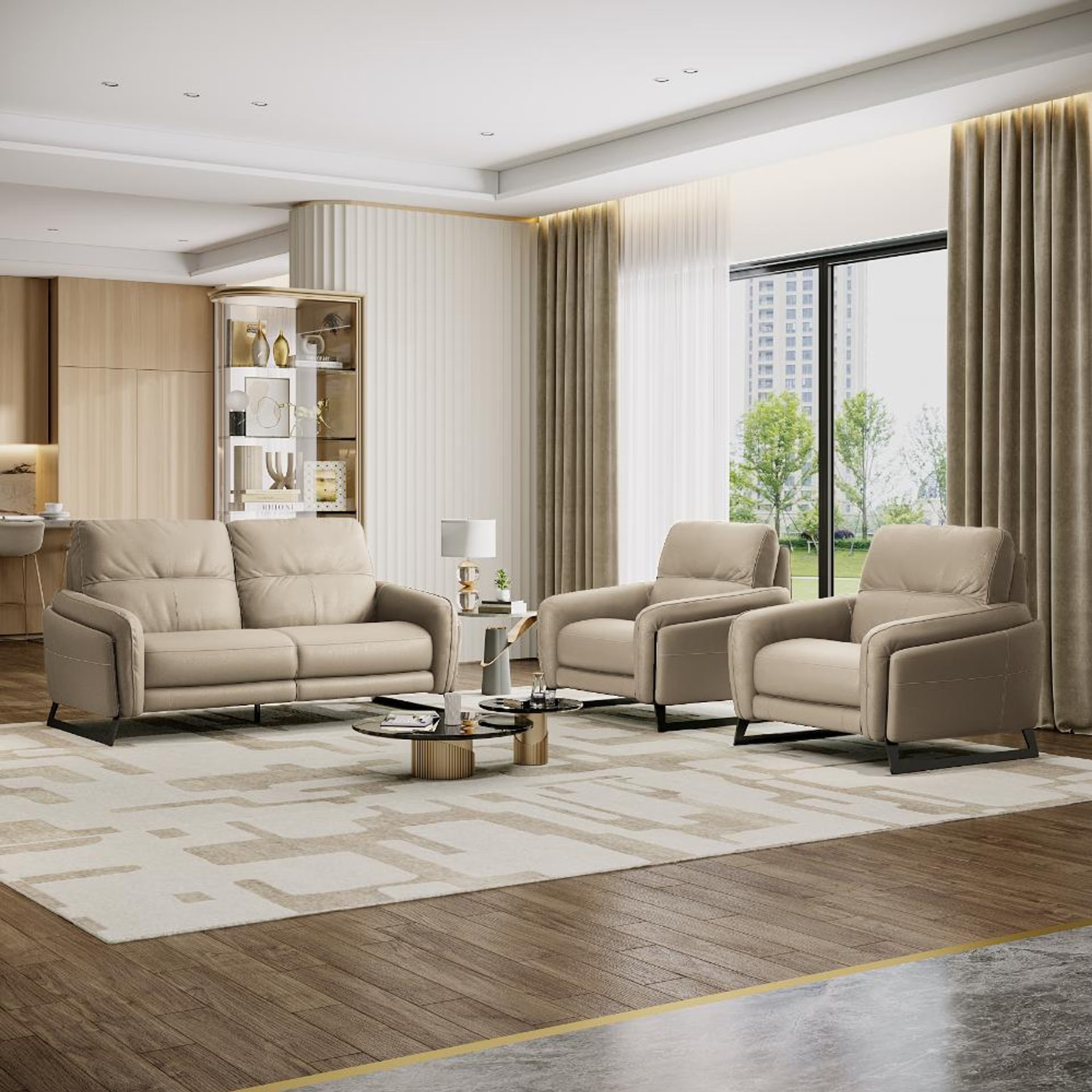 Home 31 Wakefit Todi Sofa Without Motion Set (2+1+1) Seater Regular, Without Motion, 2+1+1, Beige