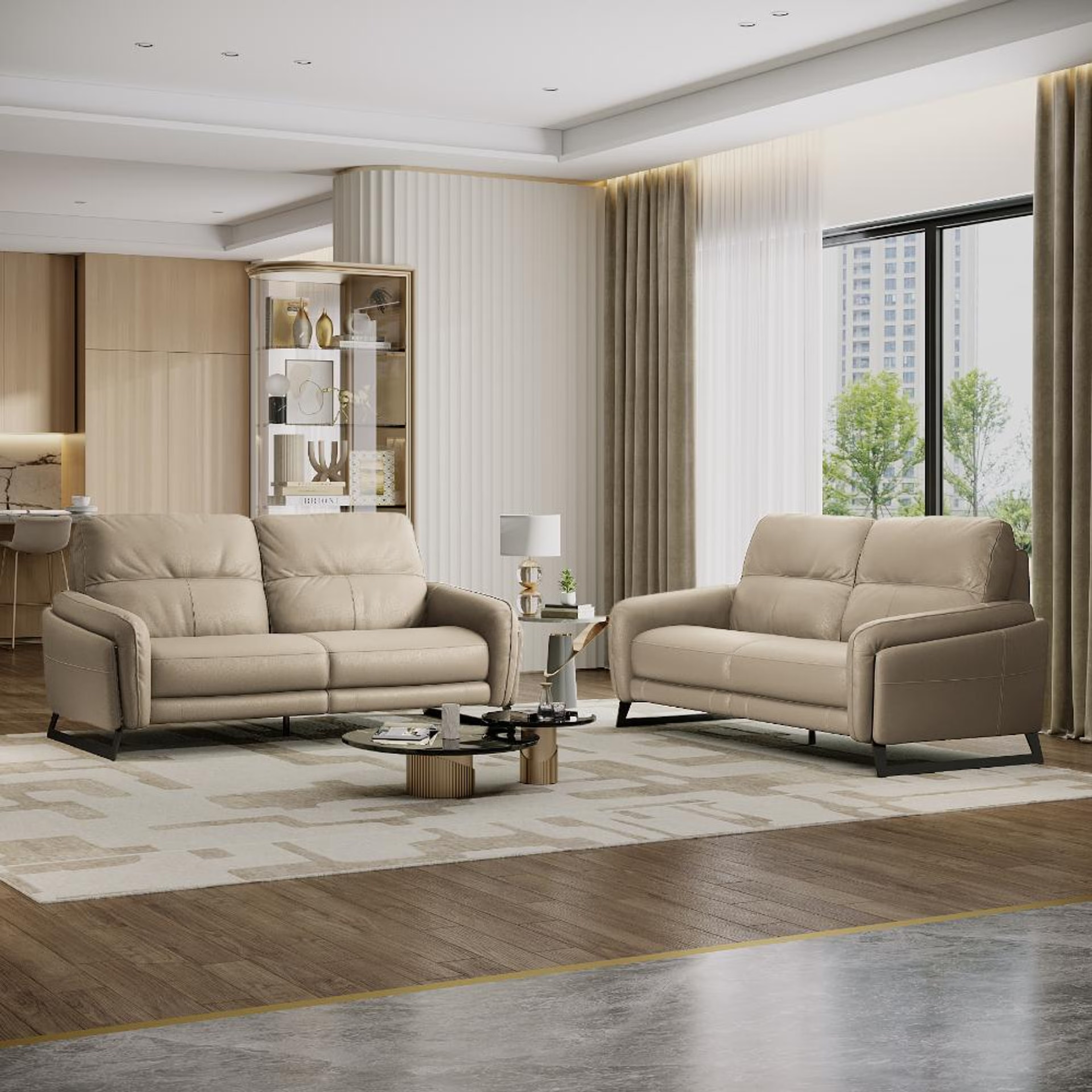 Wakefit Todi Sofa Without Motion Set (3+2) Seater Regular, Without Motion, Set (3+2), Beige