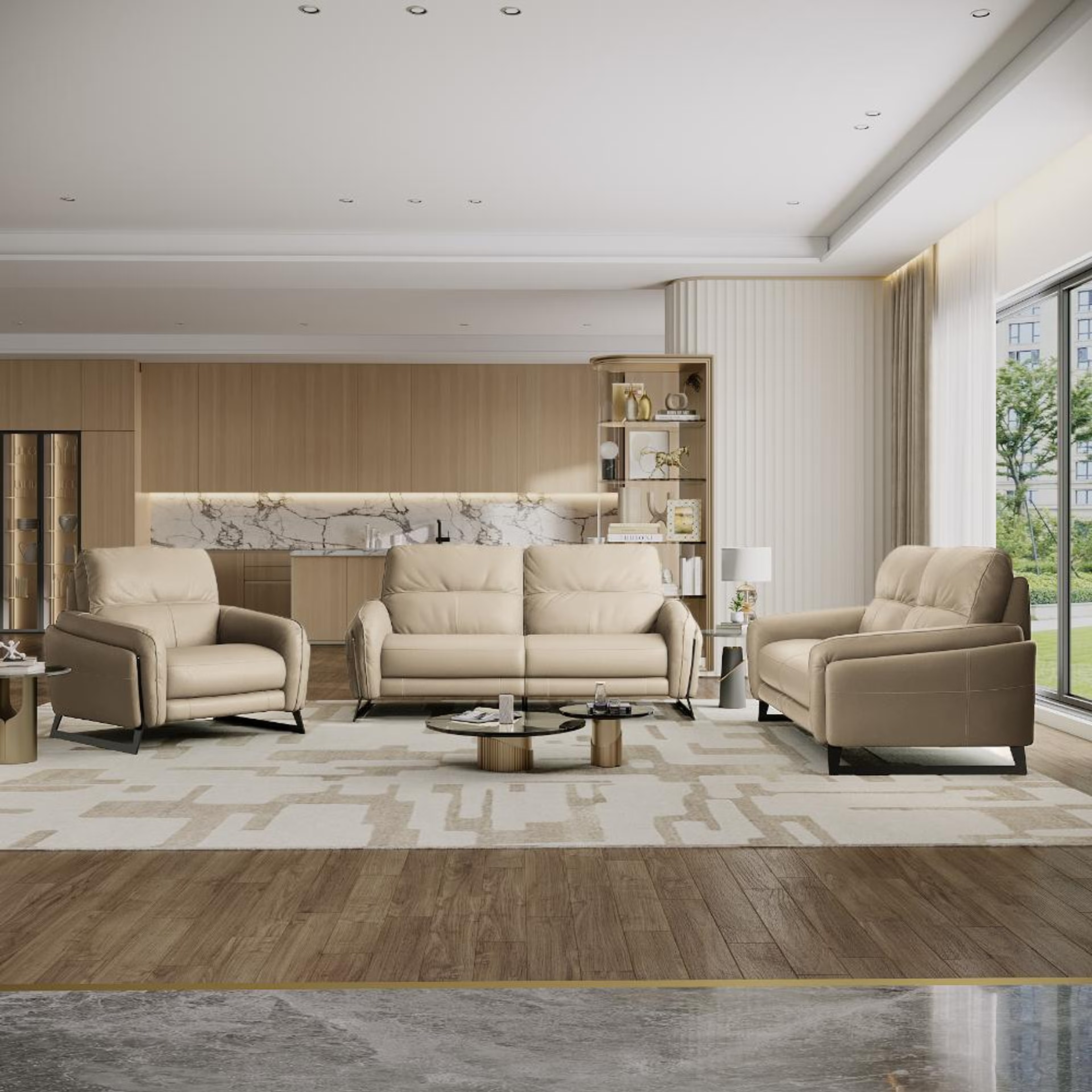Home 41 Wakefit Todi Sofa Without Motion Set (3+2+1) Seater Regular, Without Motion, 3+2+1, Beige