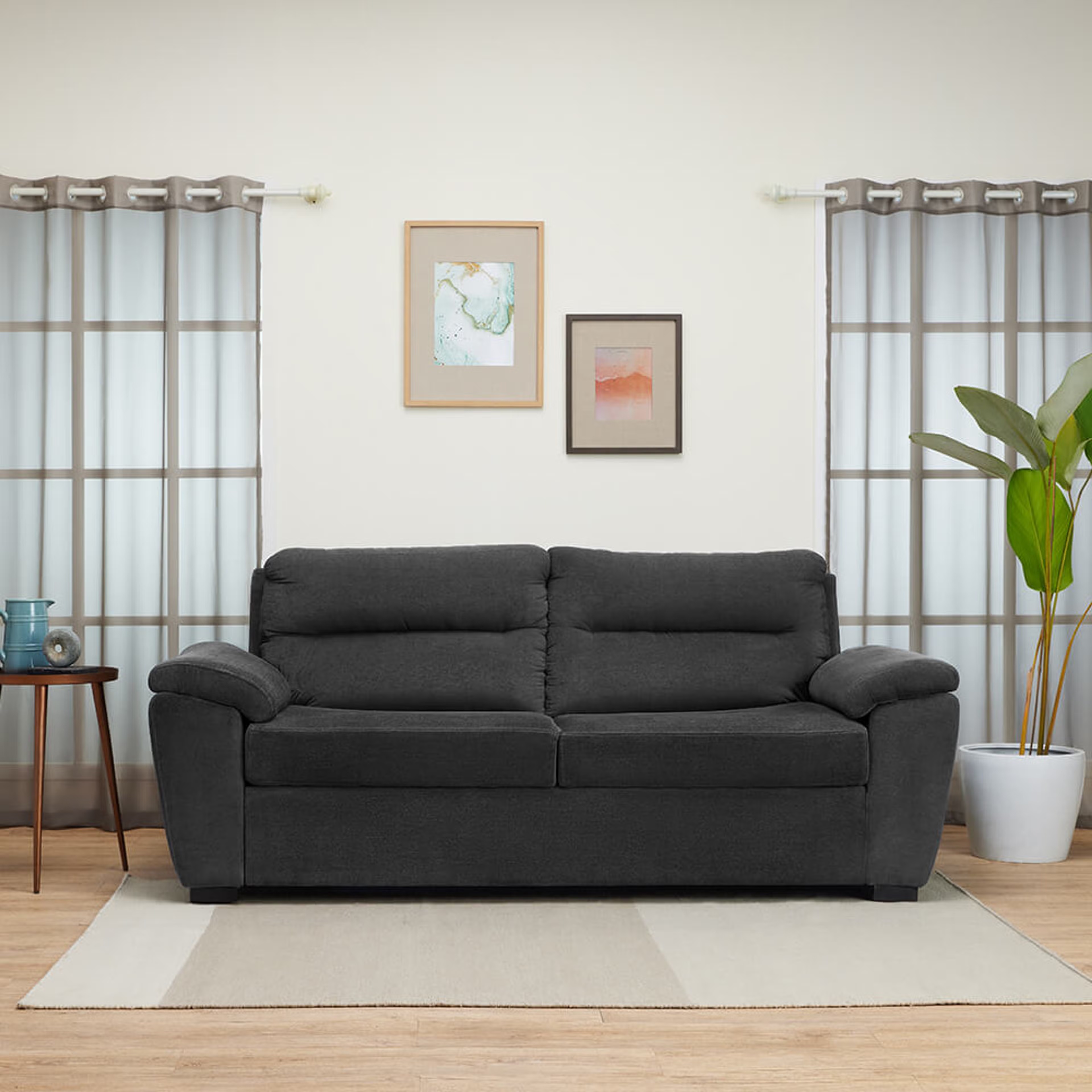 Home 43 Wakefit Lounger Sofa - Two Seater Regular, Two Seater, Malphino Smoke Grey