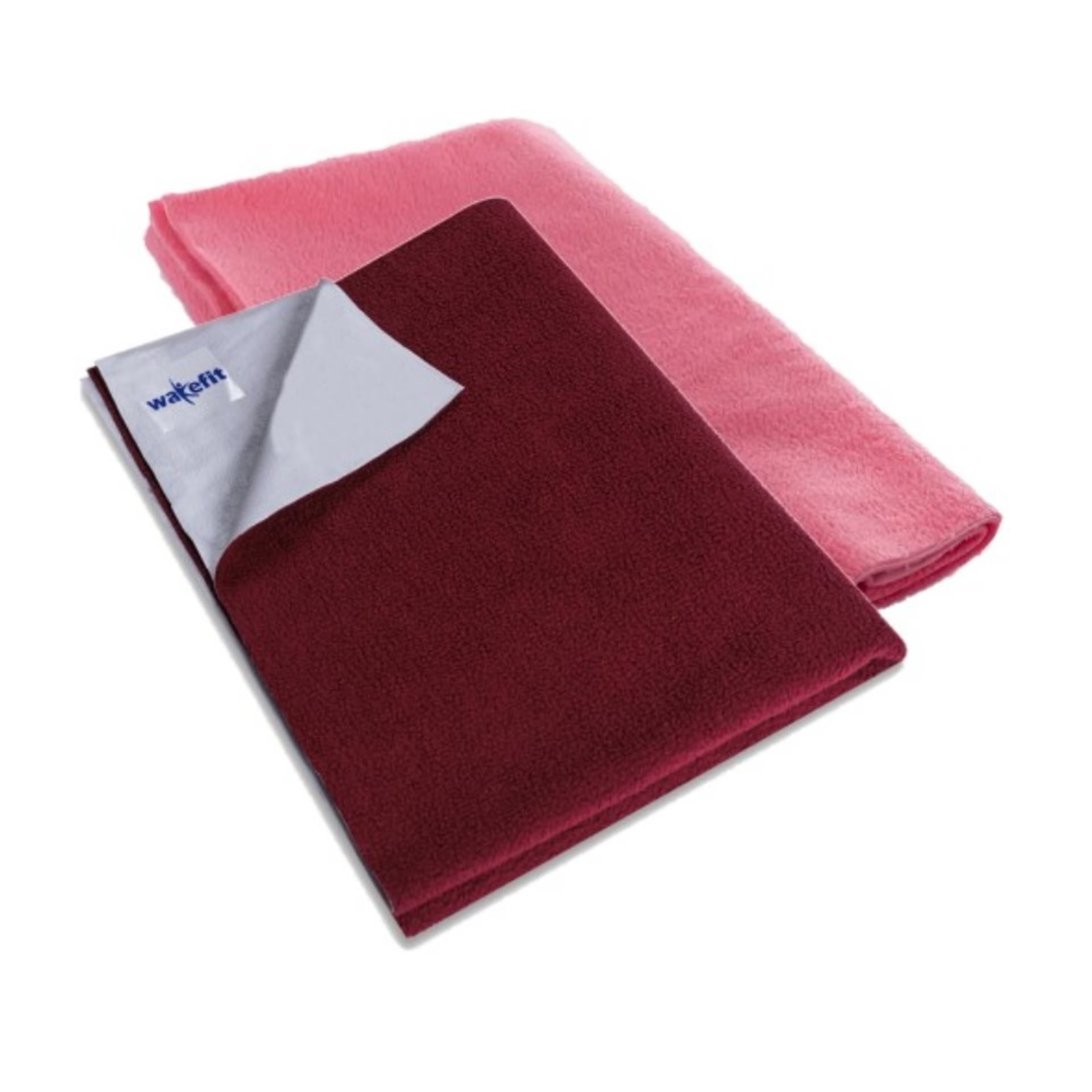 Daffy Waterproof Dry Sheets - Medium (70cm x 1m) (Salmon Rose and Maroon) (Set of 2) Medium, Set of 2, Salmon Rose & Maroon