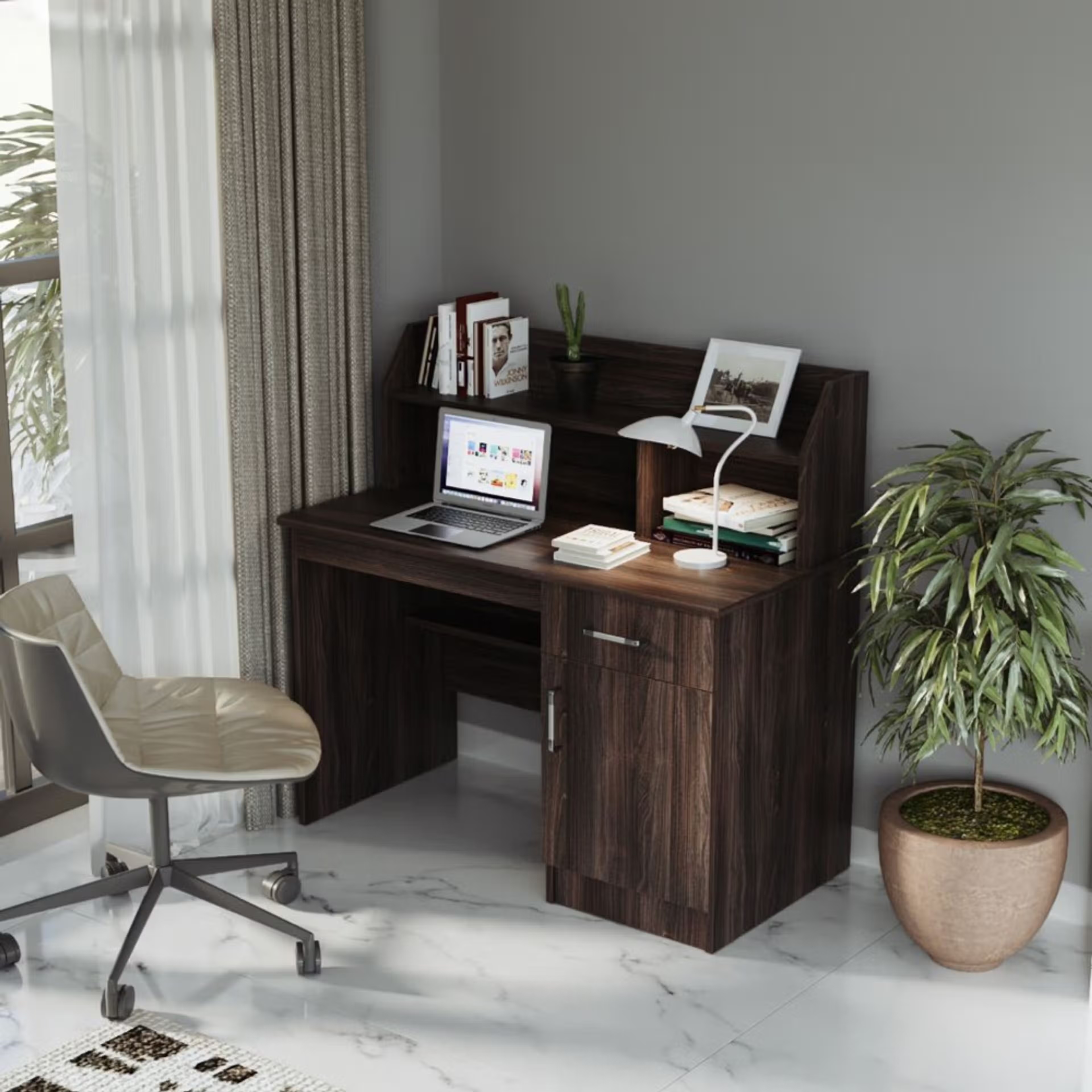 Wakefit Neptune Study Table Dark Walnut