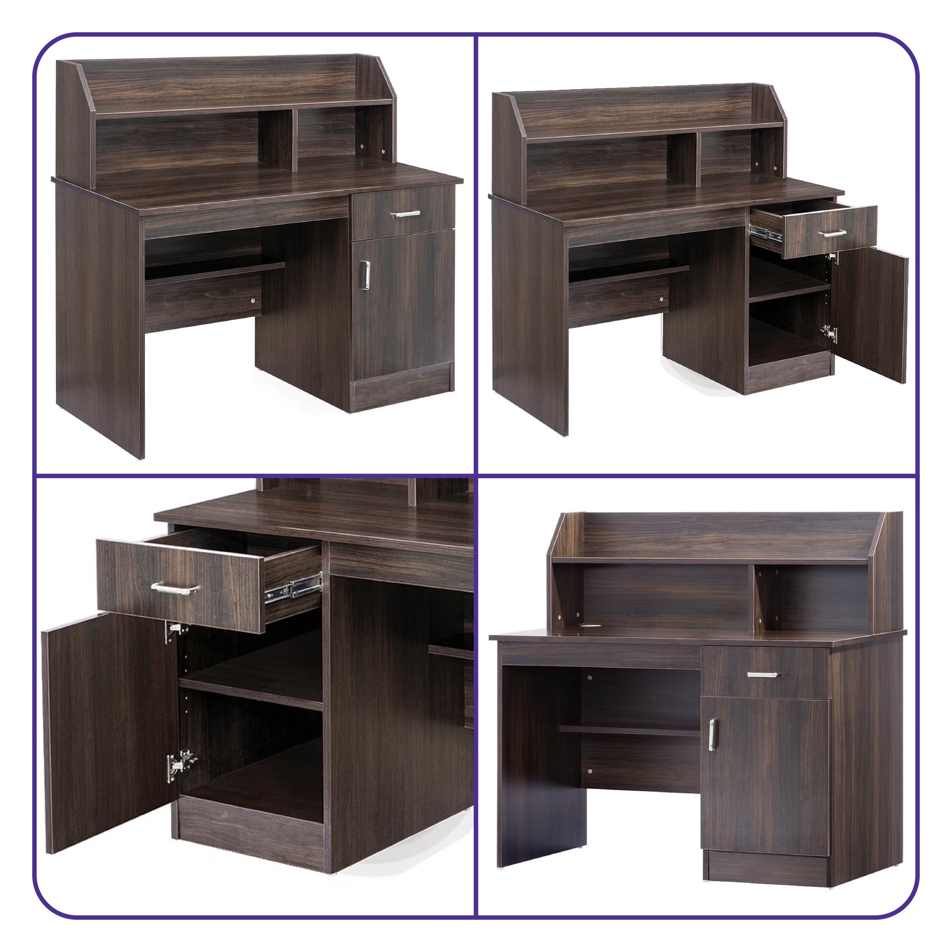Wakefit Neptune Study Table Dark Walnut 3 Wakefit Neptune Study Table Dark Walnut