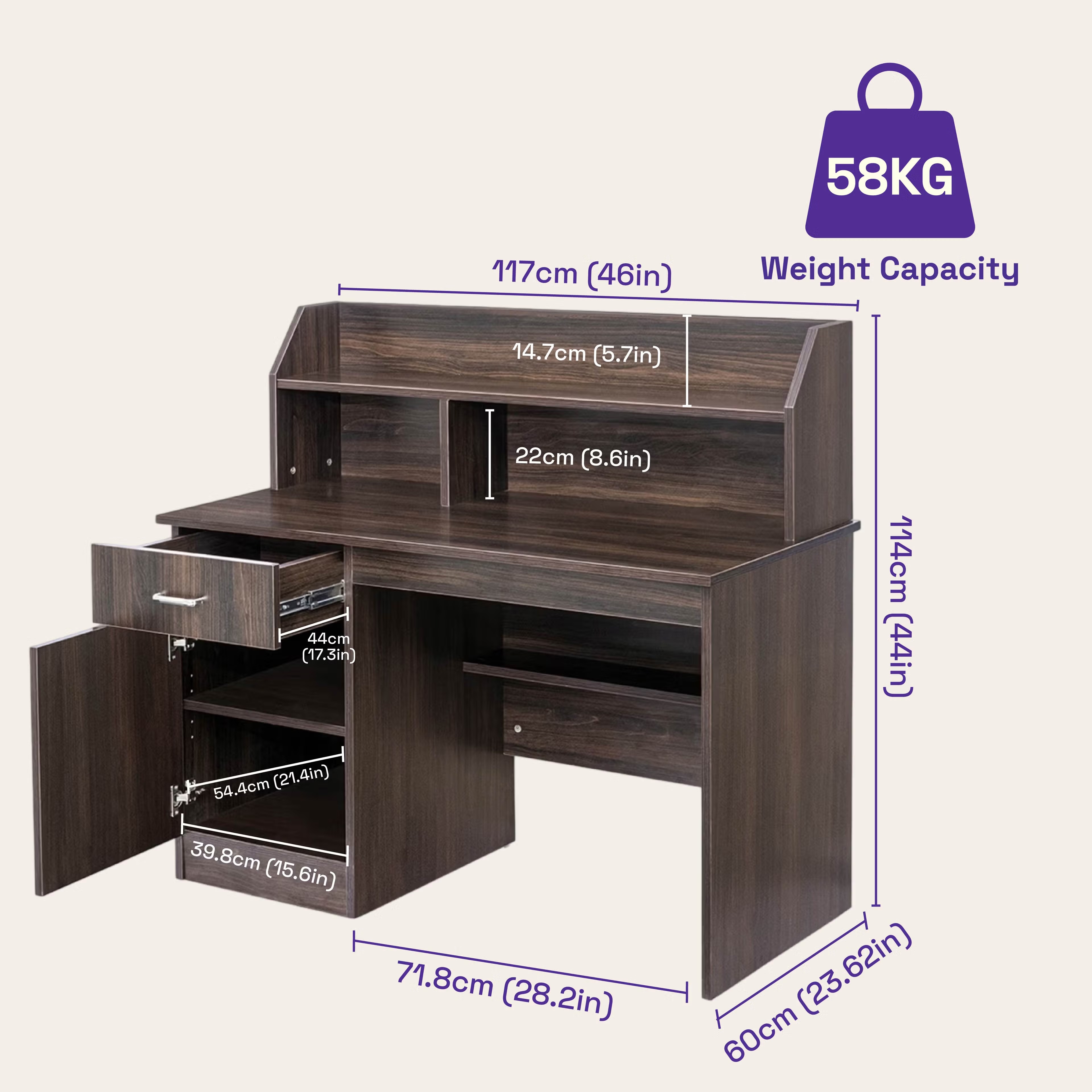 Wakefit Neptune Study Table Dark Walnut 7 Wakefit Neptune Study Table Dark Walnut