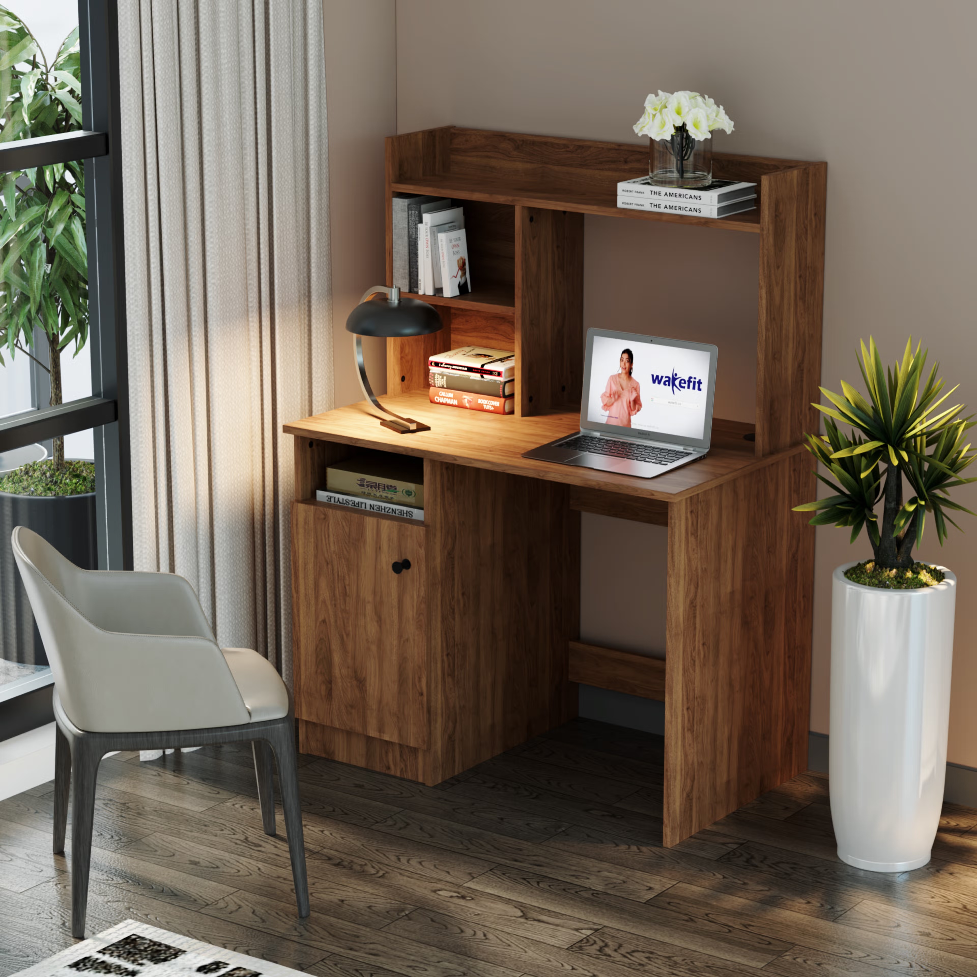 Wakefit Sage Study Table Columbian Walnut