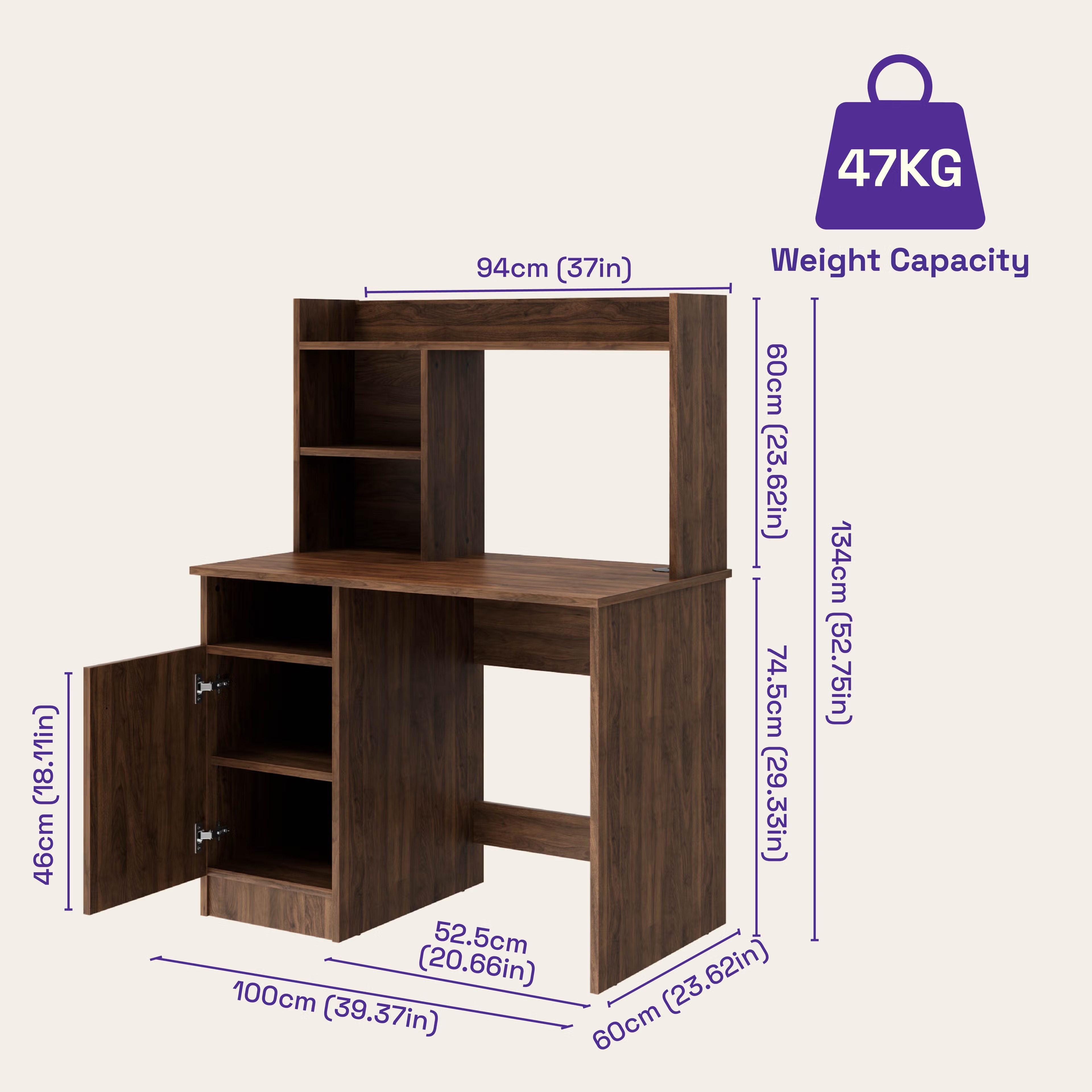 Wakefit Sage Study Table Columbian Walnut 7 Wakefit Sage Study Table Columbian Walnut