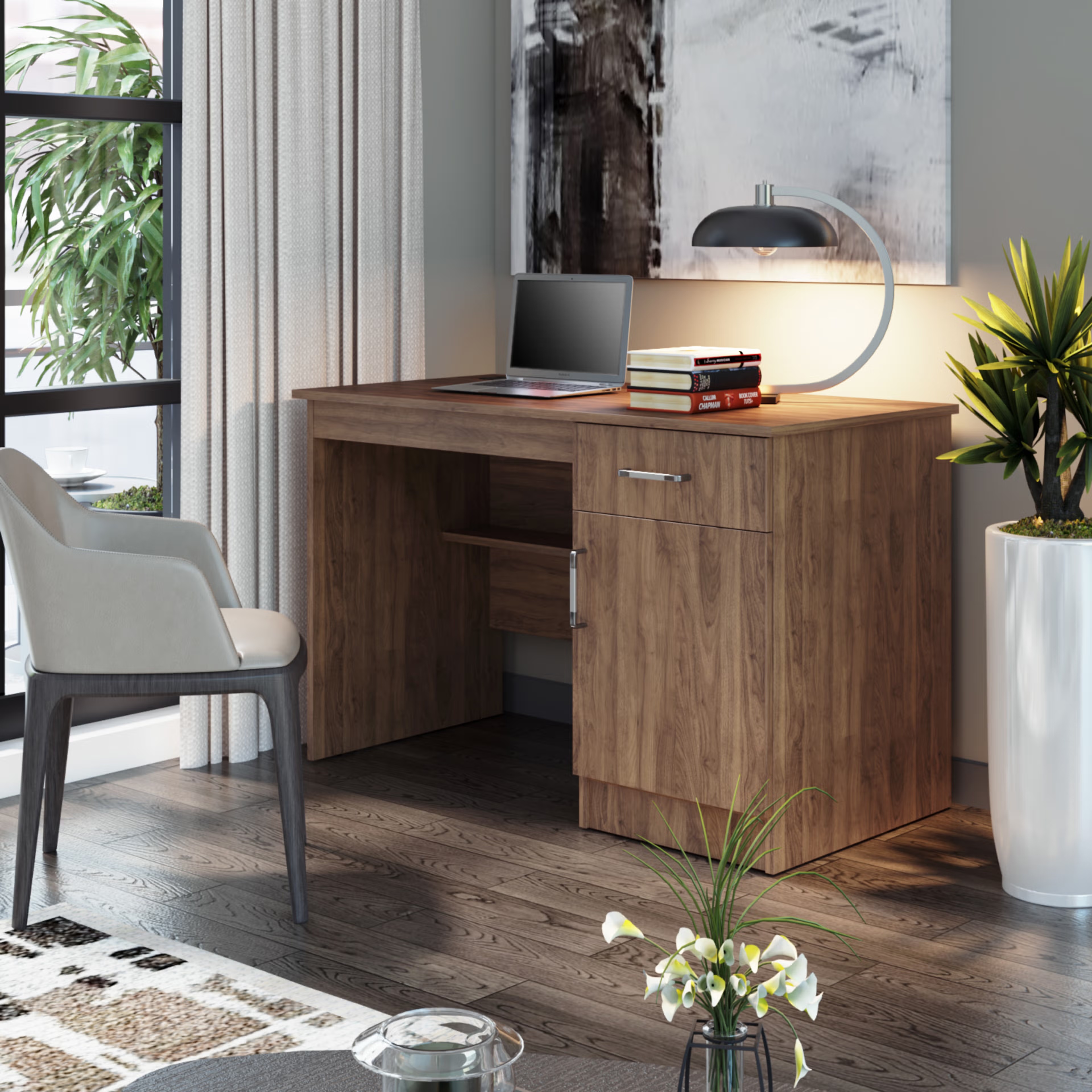 Wakefit Athena Study Table Columbian Walnut