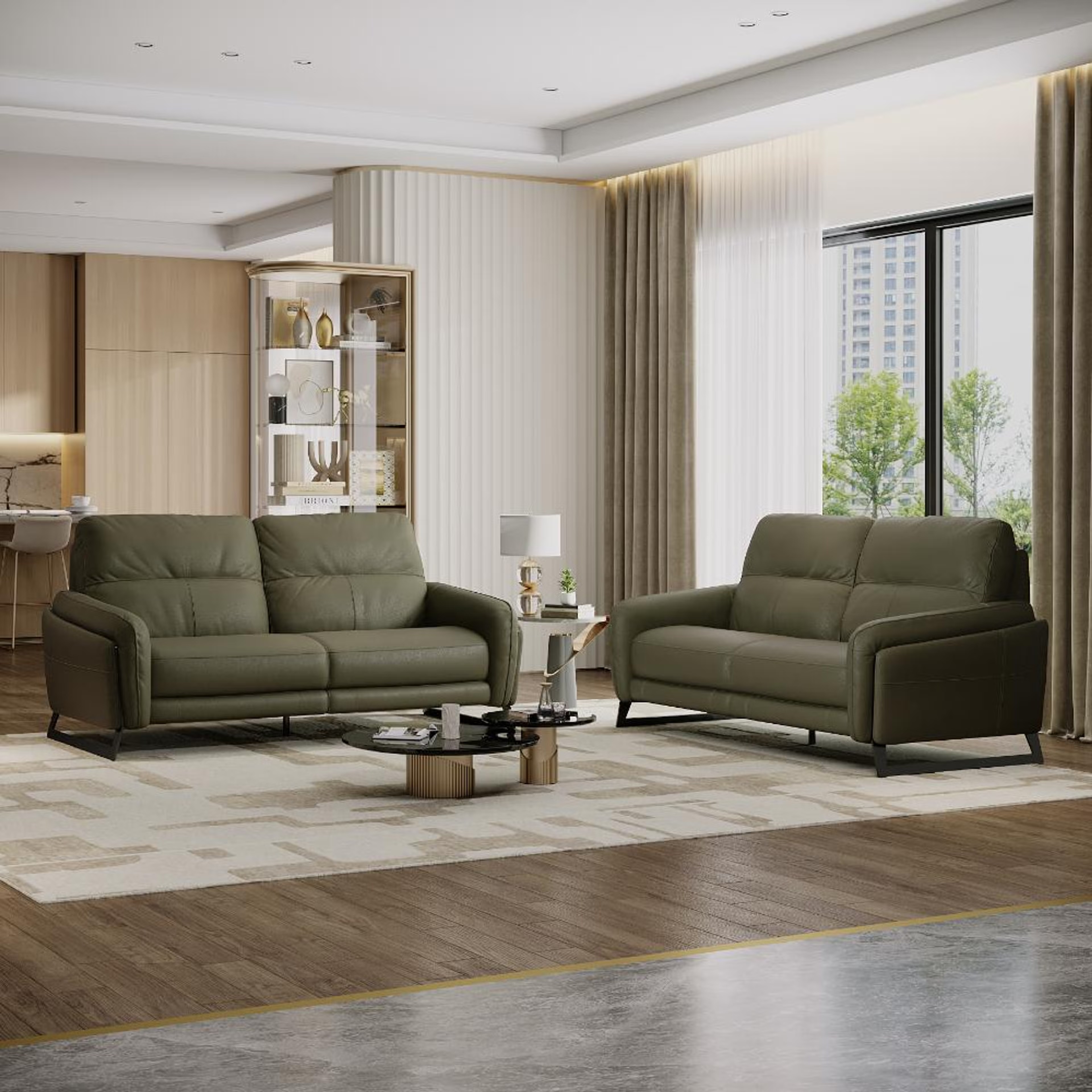 Wakefit Todi Sofa Without Motion Set (3+2) Seater Regular, Without Motion, Set (3+2), Green