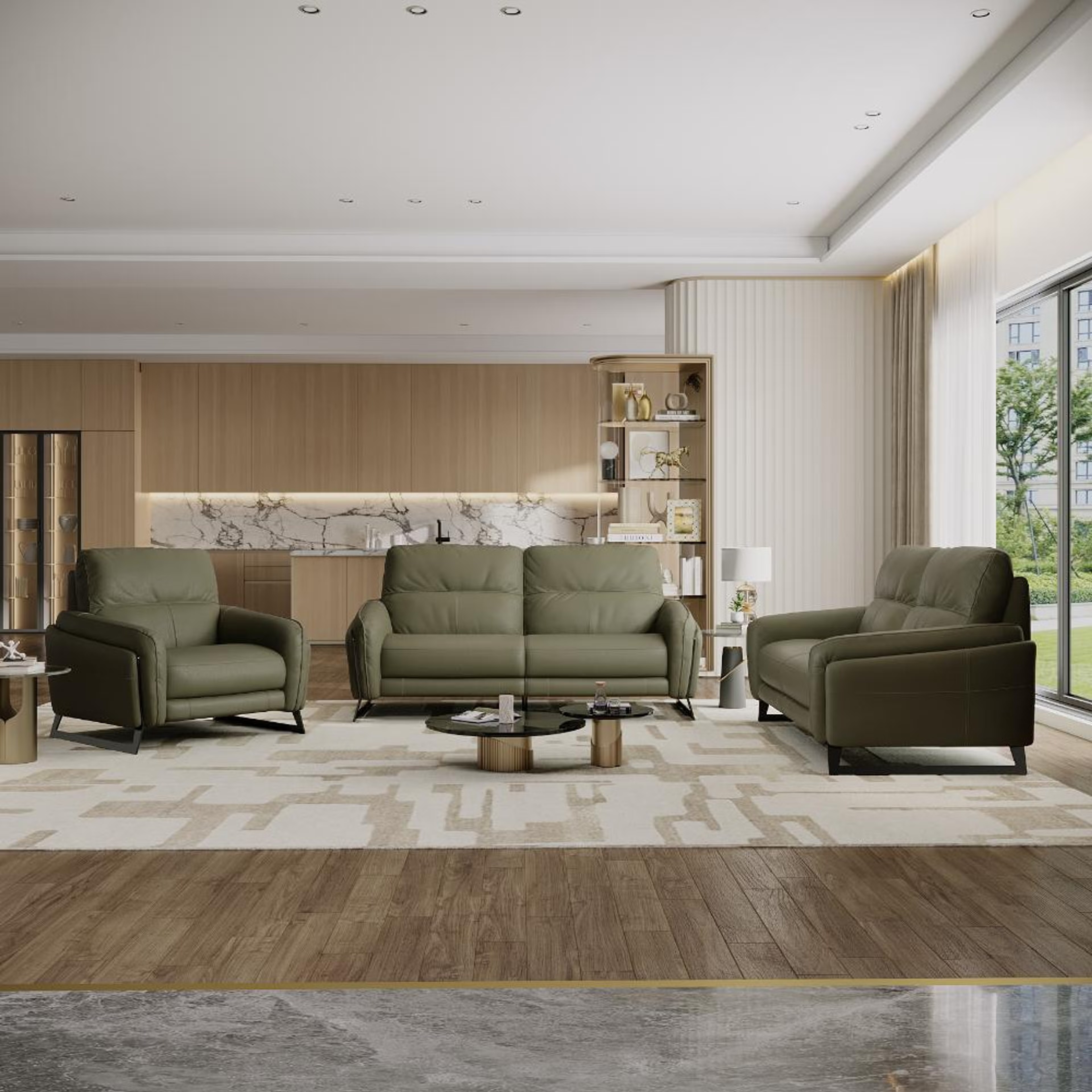 Wakefit Todi Sofa Without Motion Set (3+2+1) Seater Regular, Without Motion, 3+2+1, Green