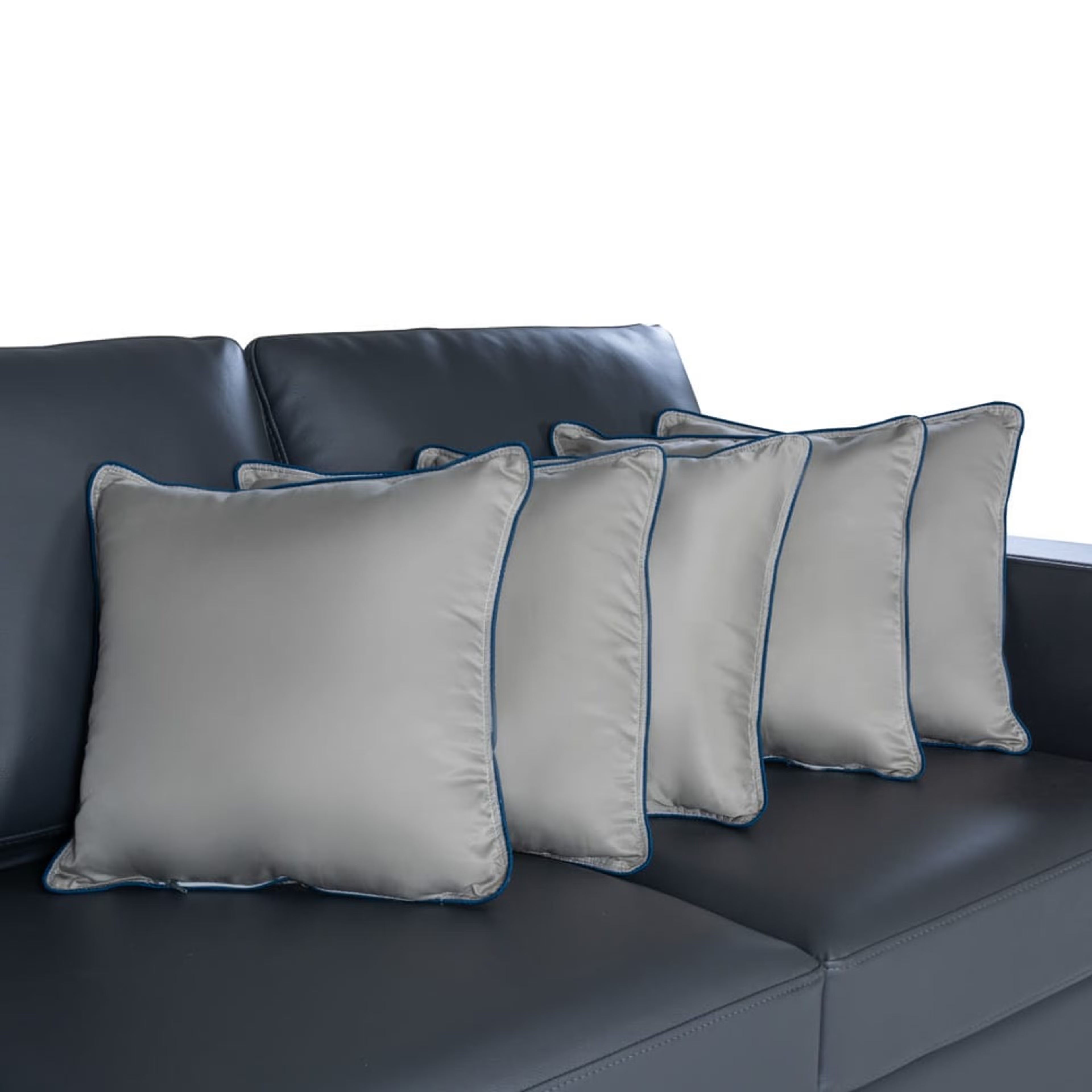 Cushion | Pack of 5 | 12x12 Inch | Hollow Fiber Filling | Use With or Without Cover | For Sofa & Bed | Gentle Machine Wash | Grey 12"x12\