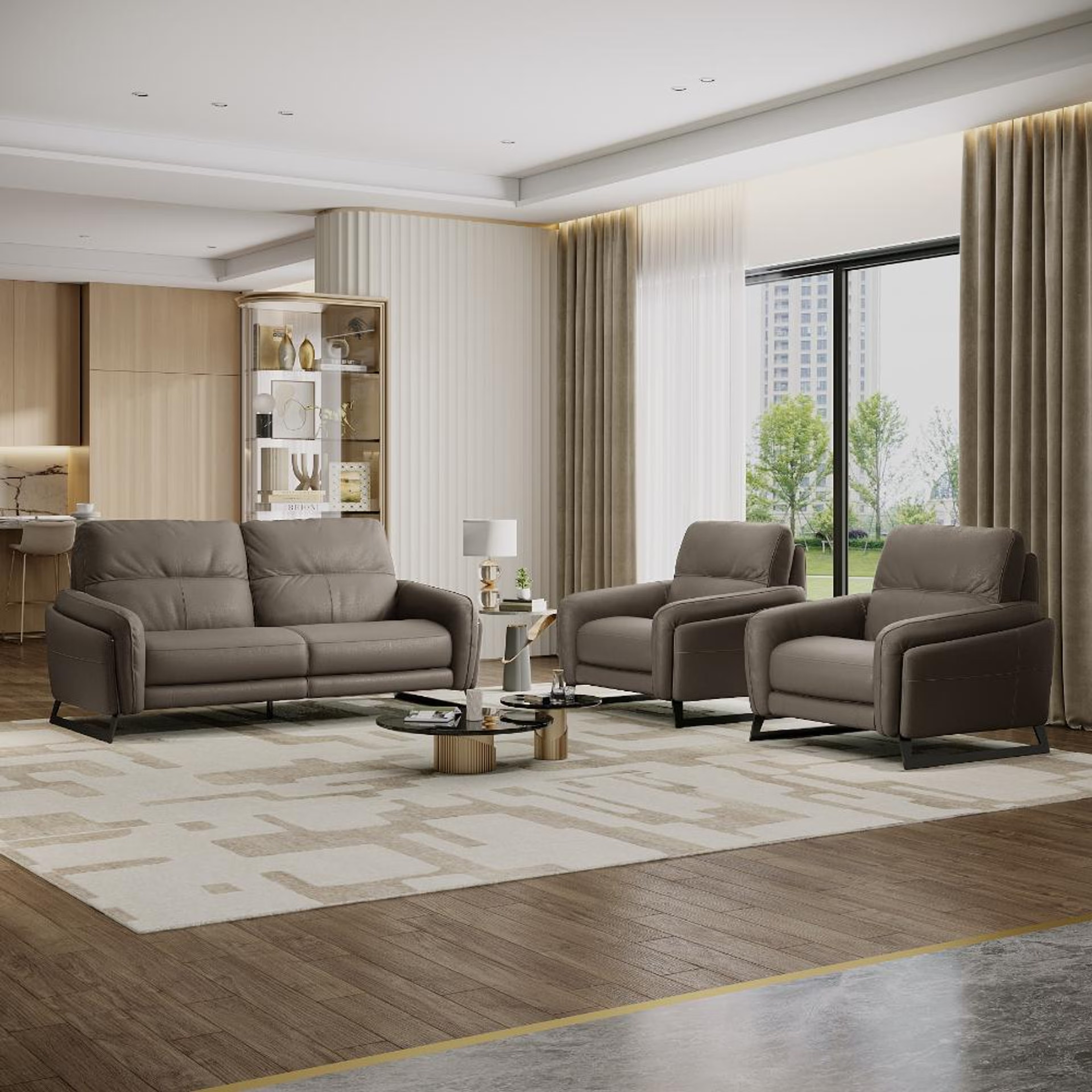 Wakefit Todi Sofa Without Motion Set (3+1+1) Seater Regular, Without Motion, Set (3+1+1), Grey