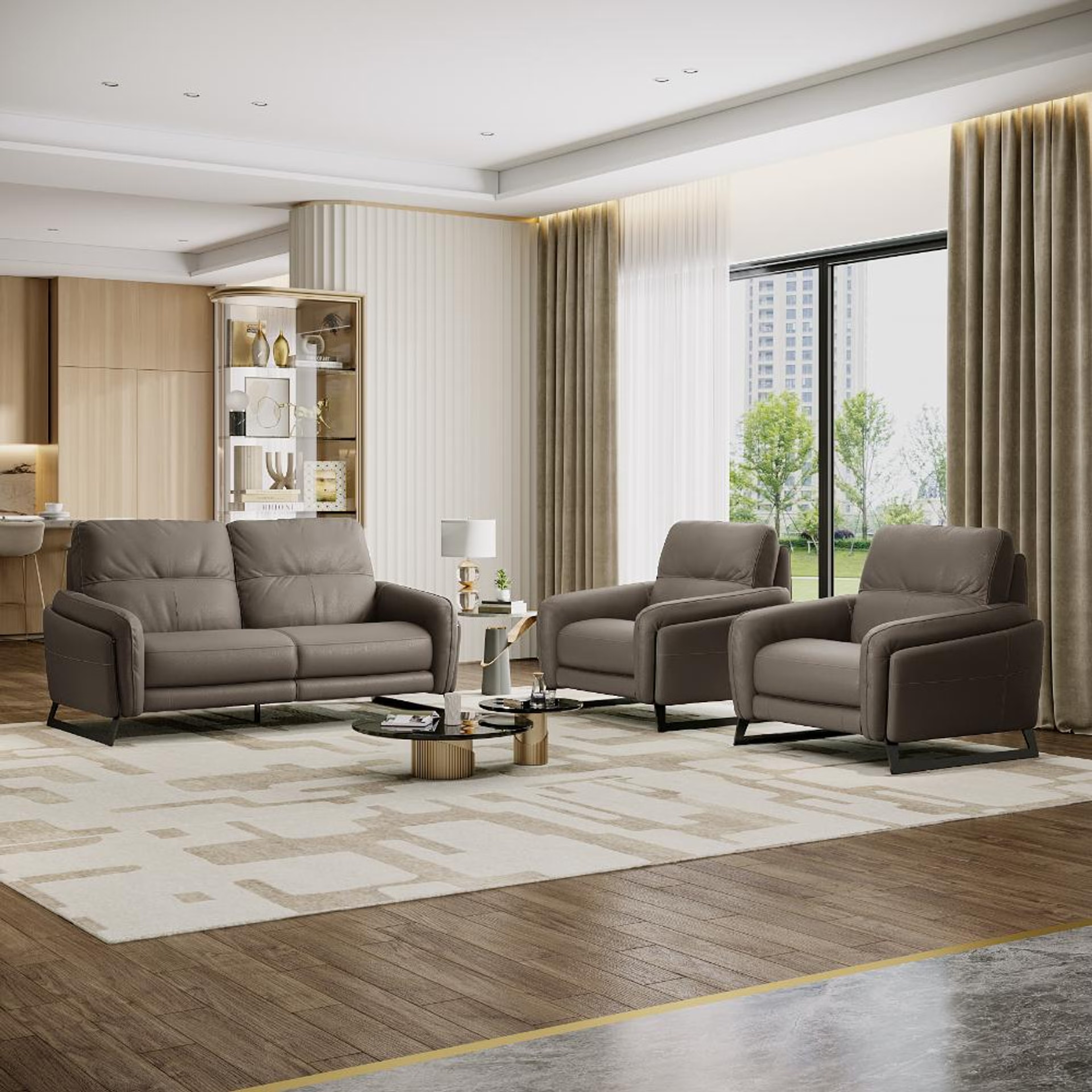 Wakefit Todi Sofa Without Motion Set (2+1+1) Seater Regular, Without Motion, 2+1+1, Grey