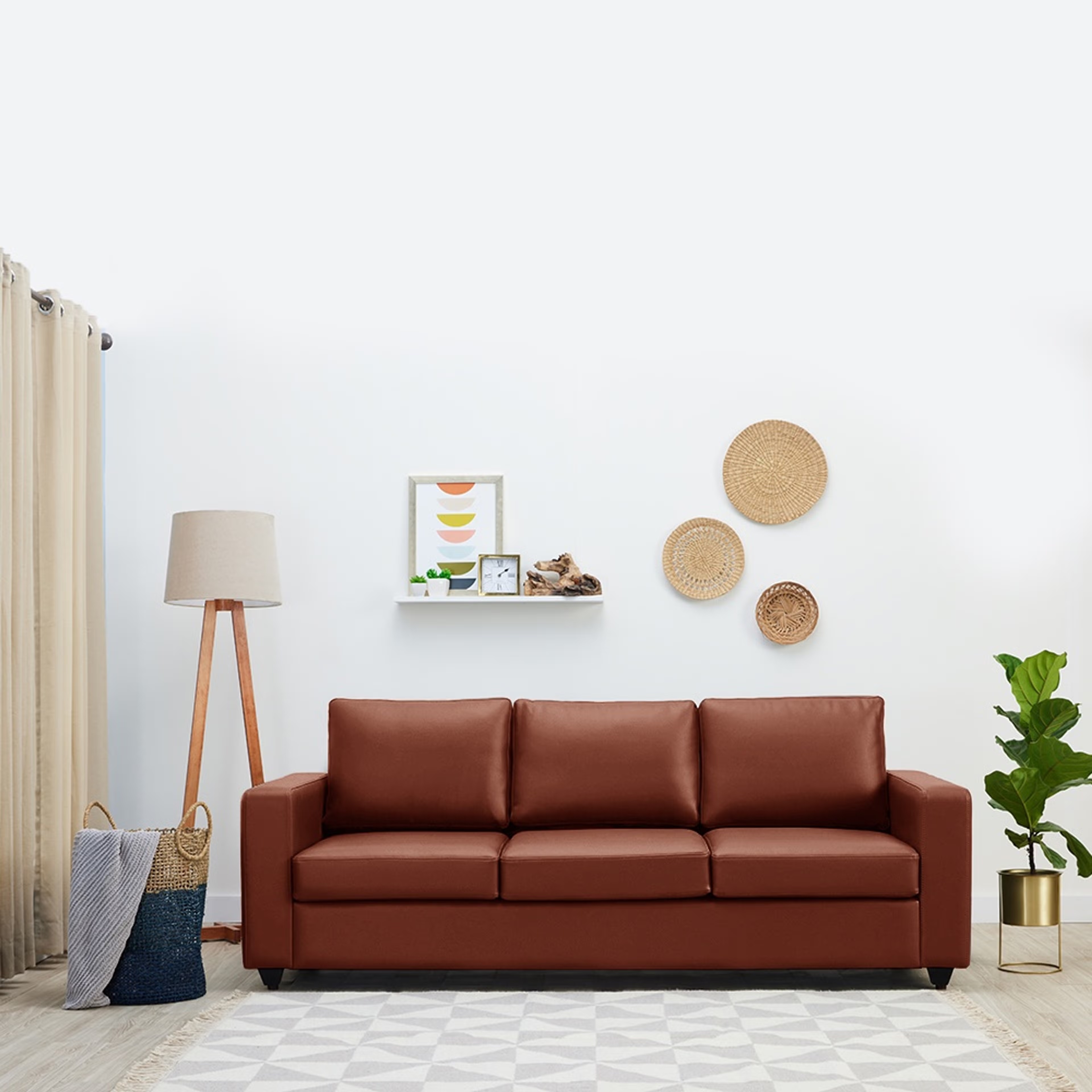 Home 25 Wakefit Napper Sofa Set (2+1+1) Regular, Without Storage, 2+1+1, Tan