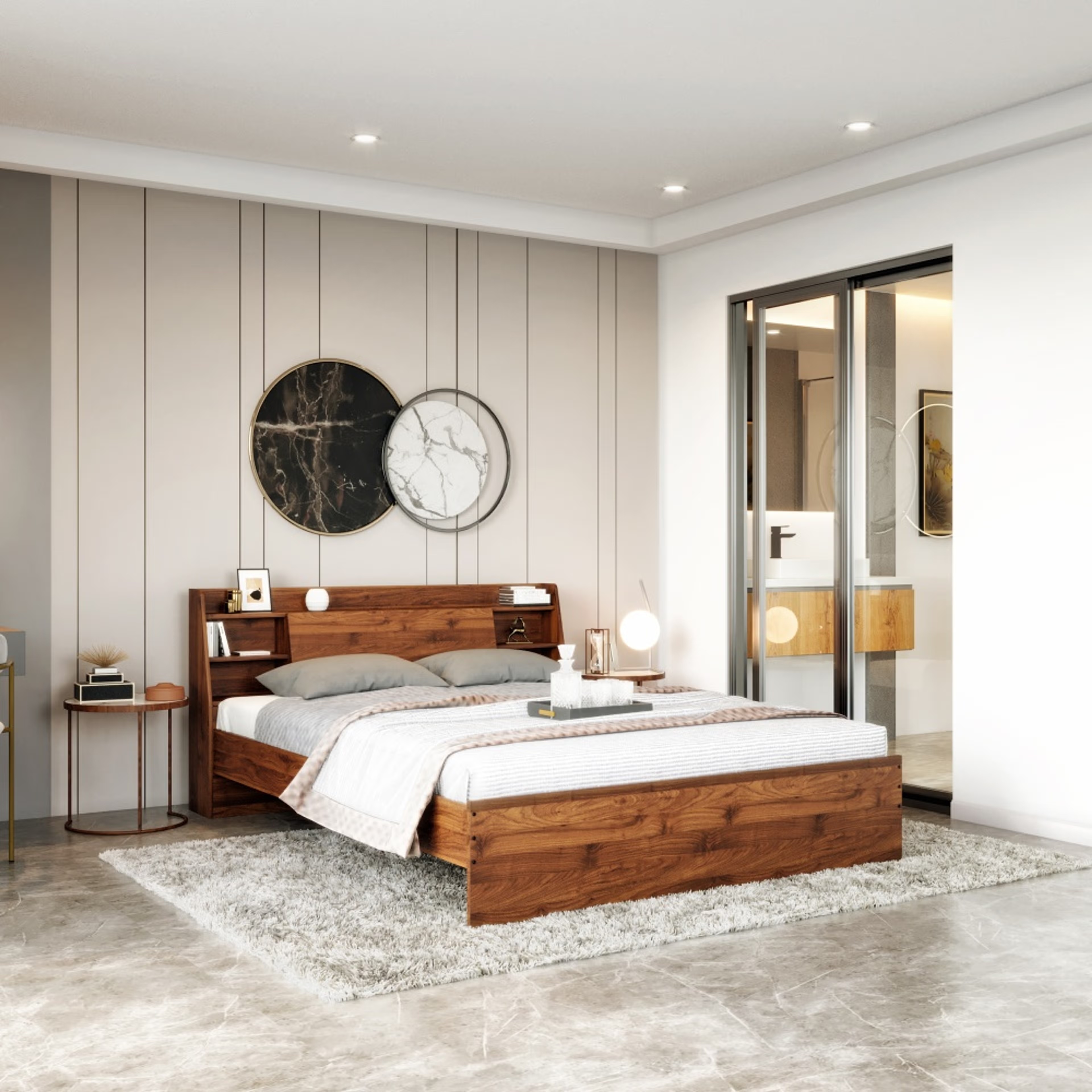 Wakefit Leo Engineered Wood King Size Non Storage Bed King - 78" x 72\