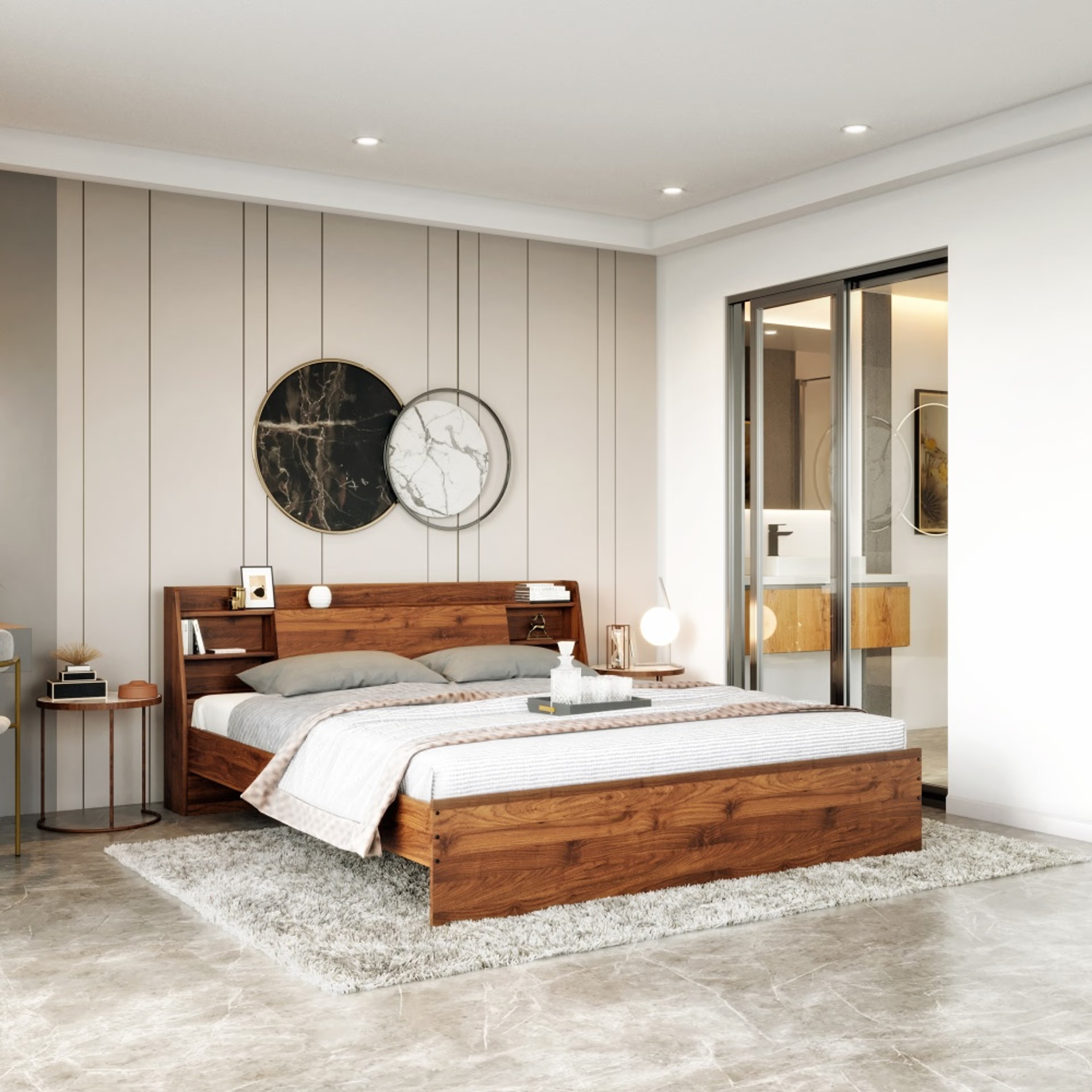Home 41 Wakefit Leo Engineered Wood Queen Size Non Storage Bed Queen - 78" x 60\