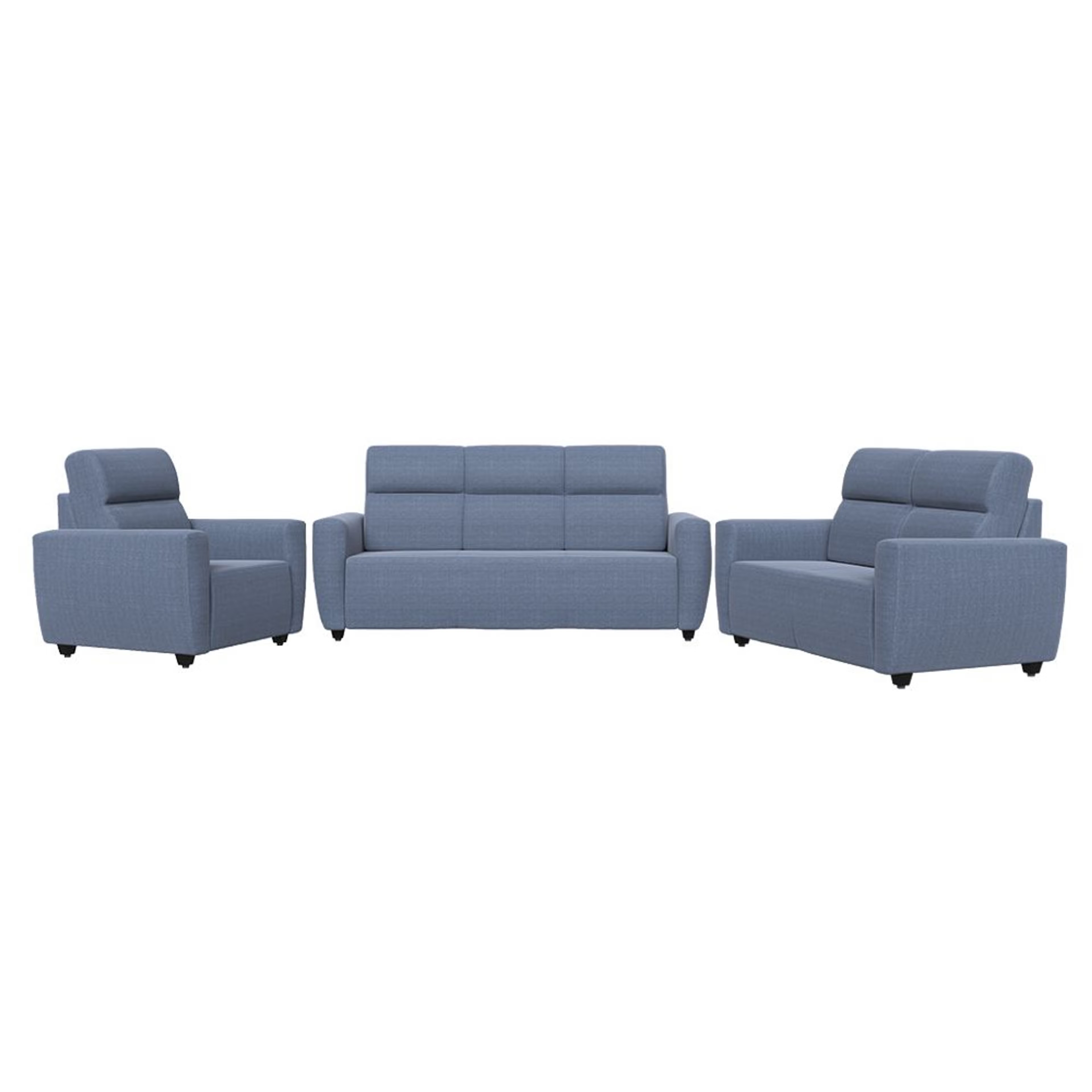 Wakefit Belize Sofa Set (3+2+1) Regular, 3+2+1 Seater, Omega Blue