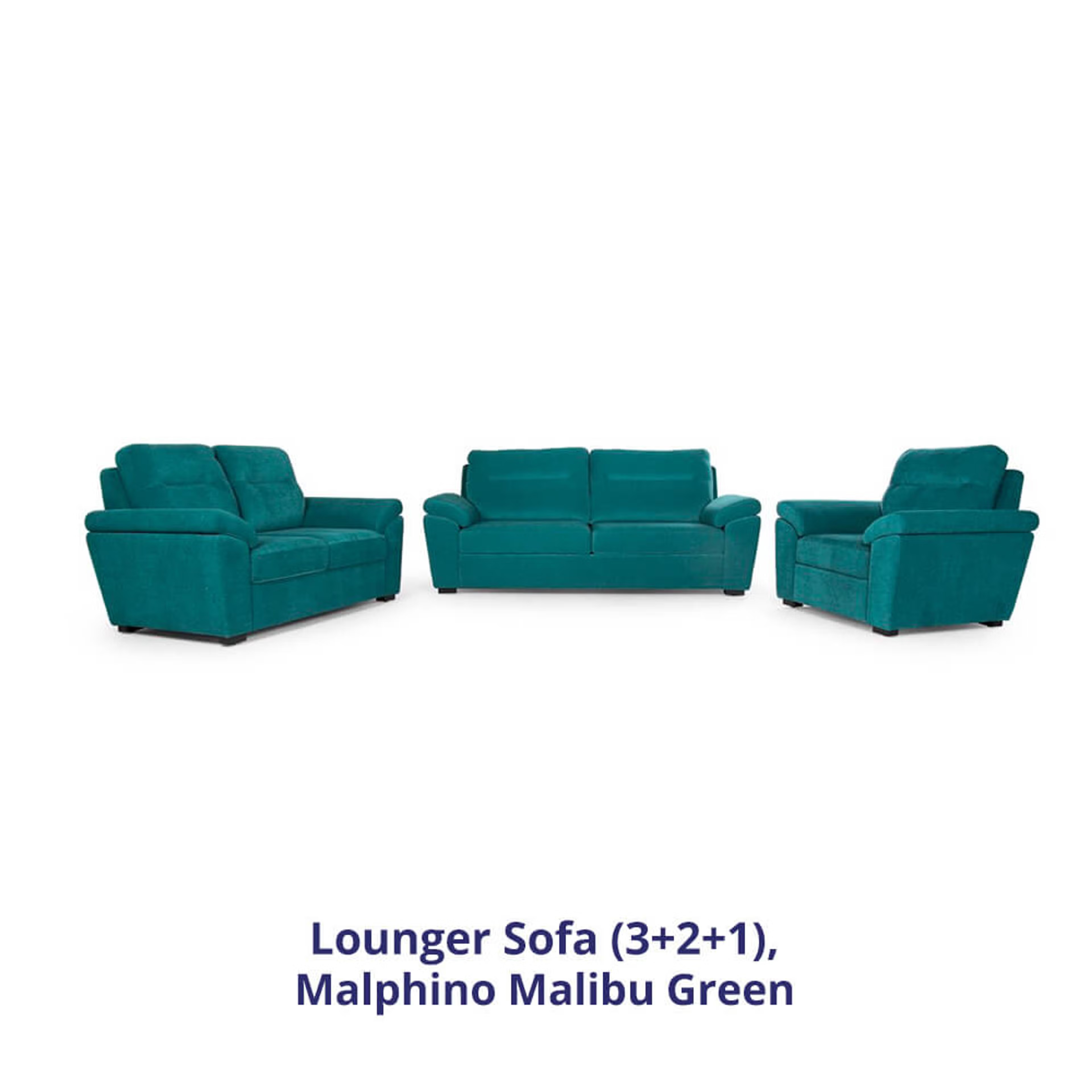 Wakefit Lounger Sofa Set (3+2+1) Regular, Set (3+2+1), Malphino Malibu Green