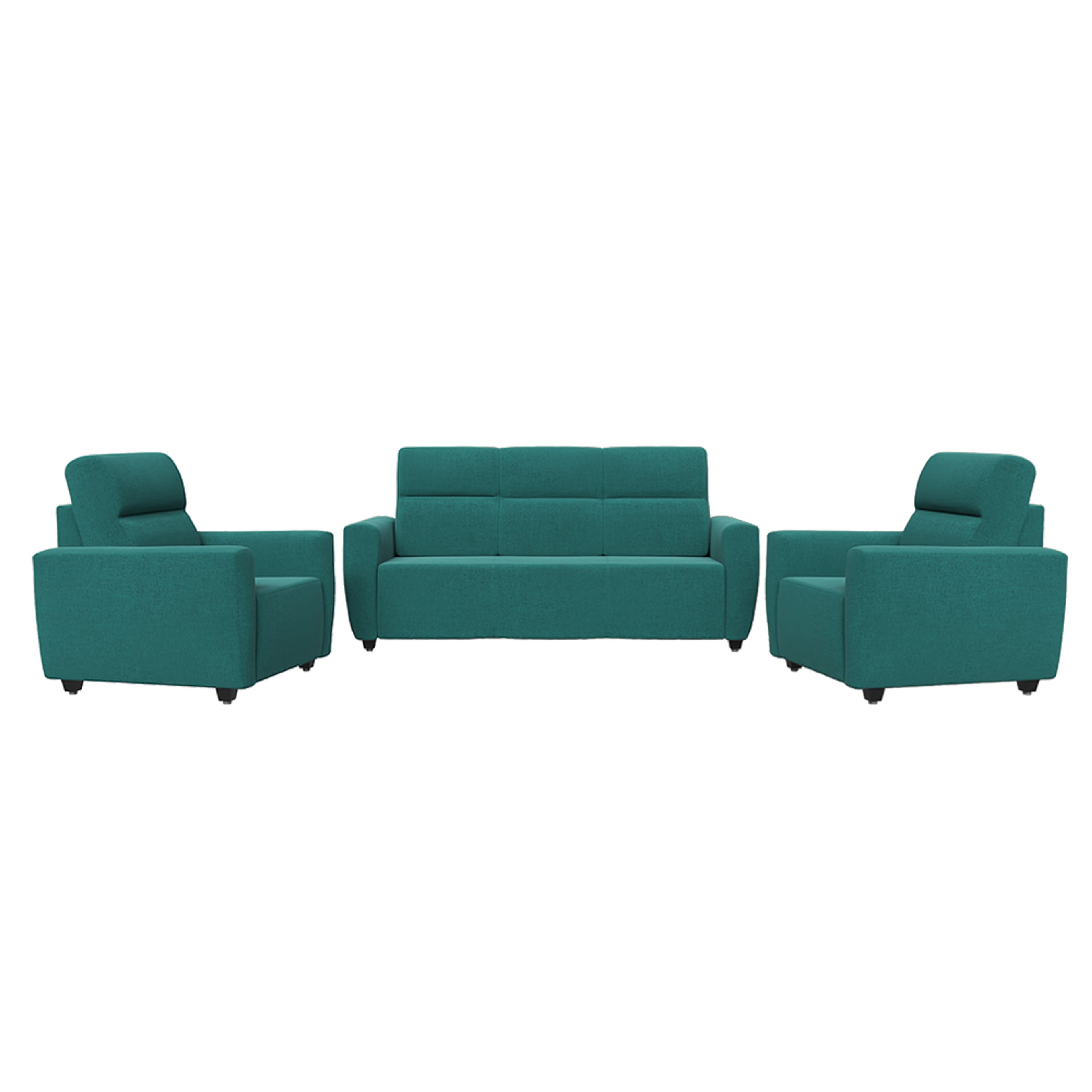 Home 36 Wakefit Belize sofa set- (3+1+1) - Reflection Aqua Blue Regular, 3+1+1 Seater, Aqua Blue
