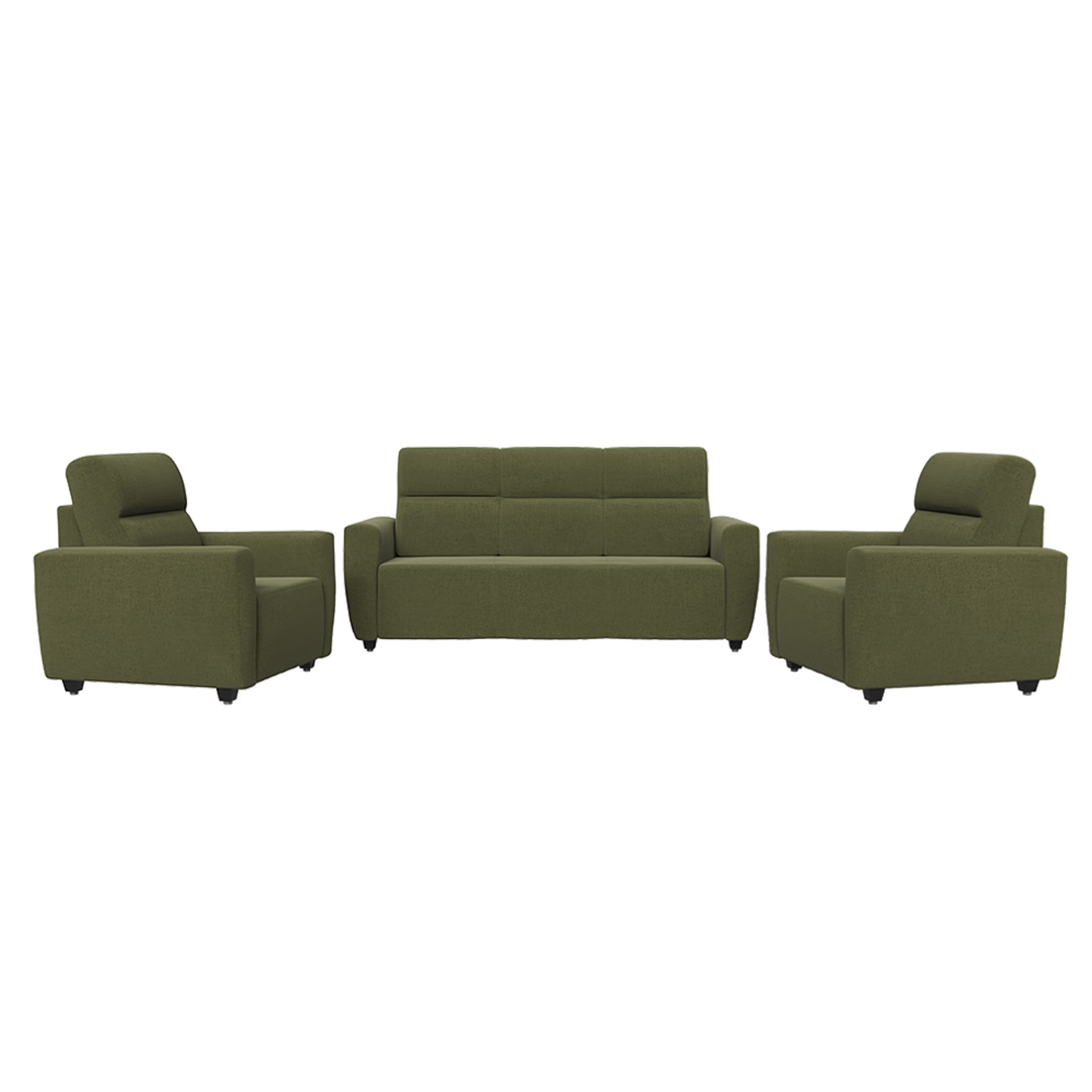Wakefit Belize sofa set- (3+1+1) - Reflection Green Regular, 3+1+1 Seater, Green