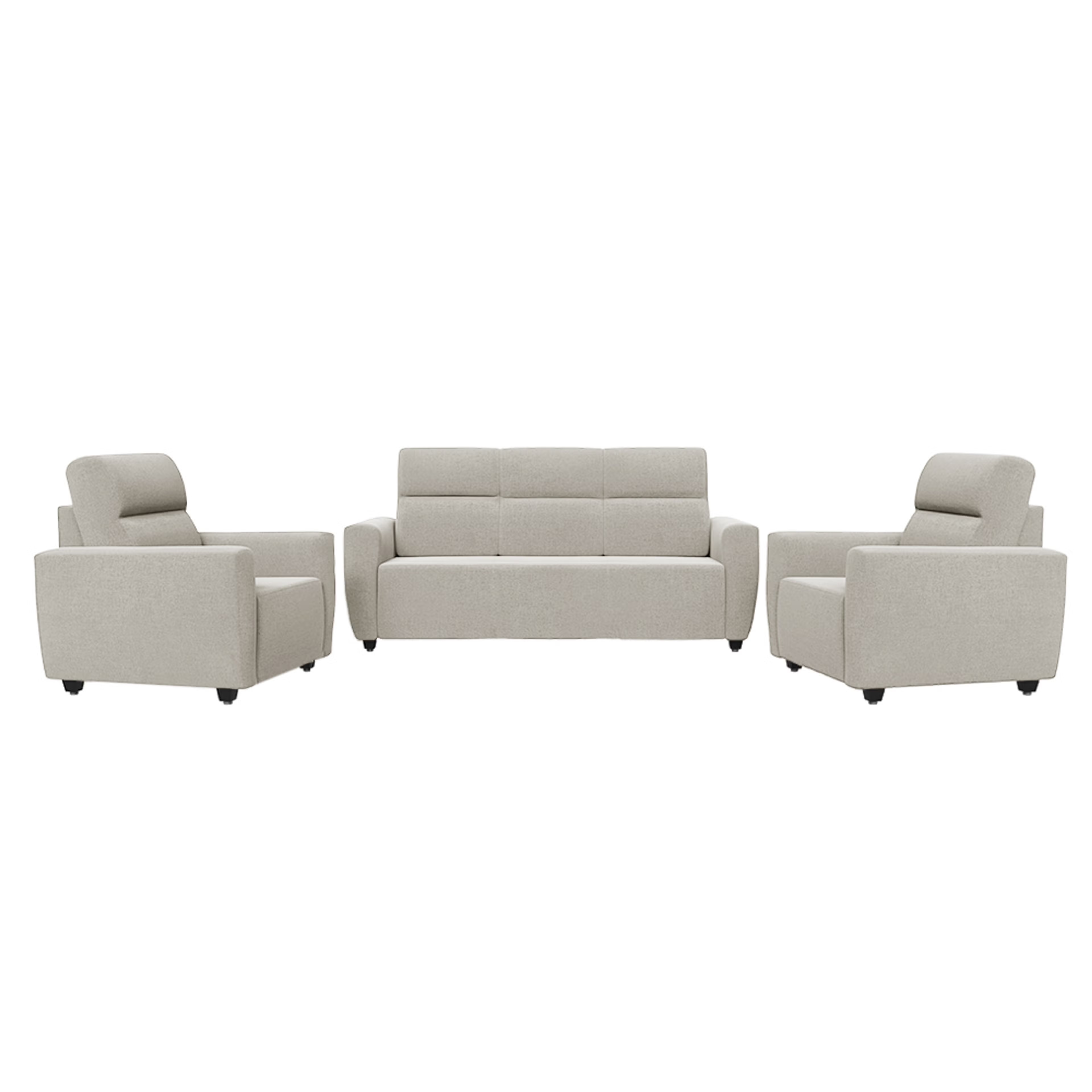 Home 45 Wakefit Belize sofa set- (3+1+1) - Reflection White Regular, 3+1+1 Seater, White
