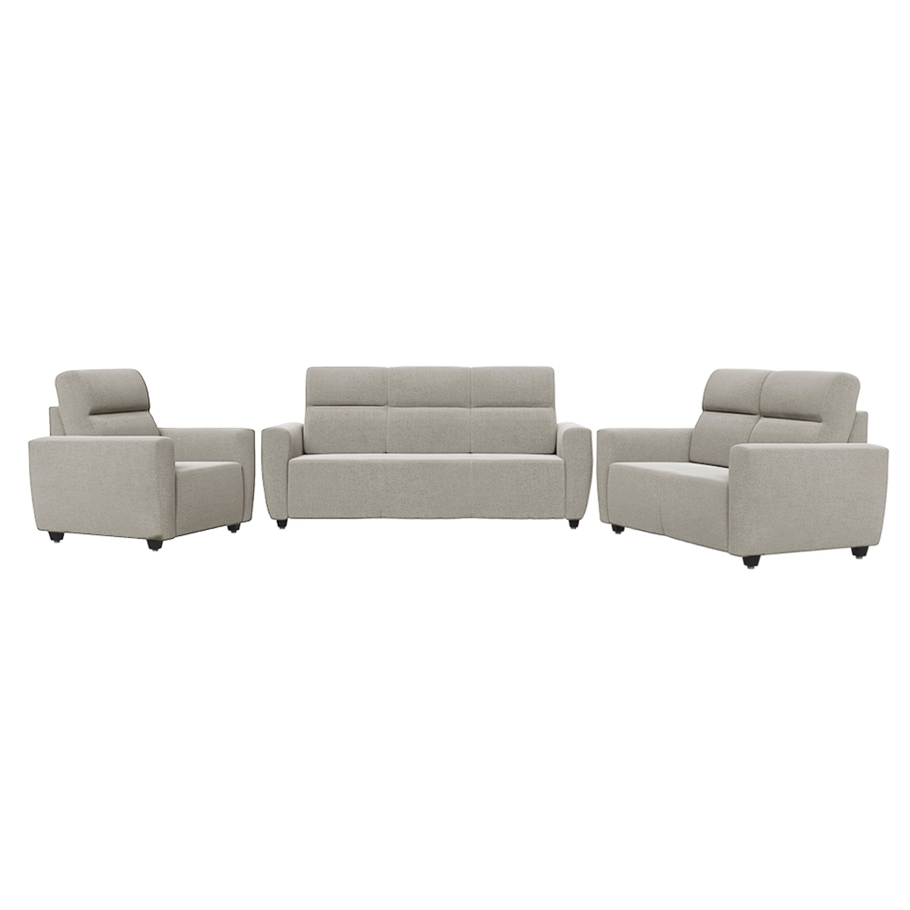 Wakefit Belize sofa set- (3+2+1) - Reflection White Regular, 3+2+1 Seater, White