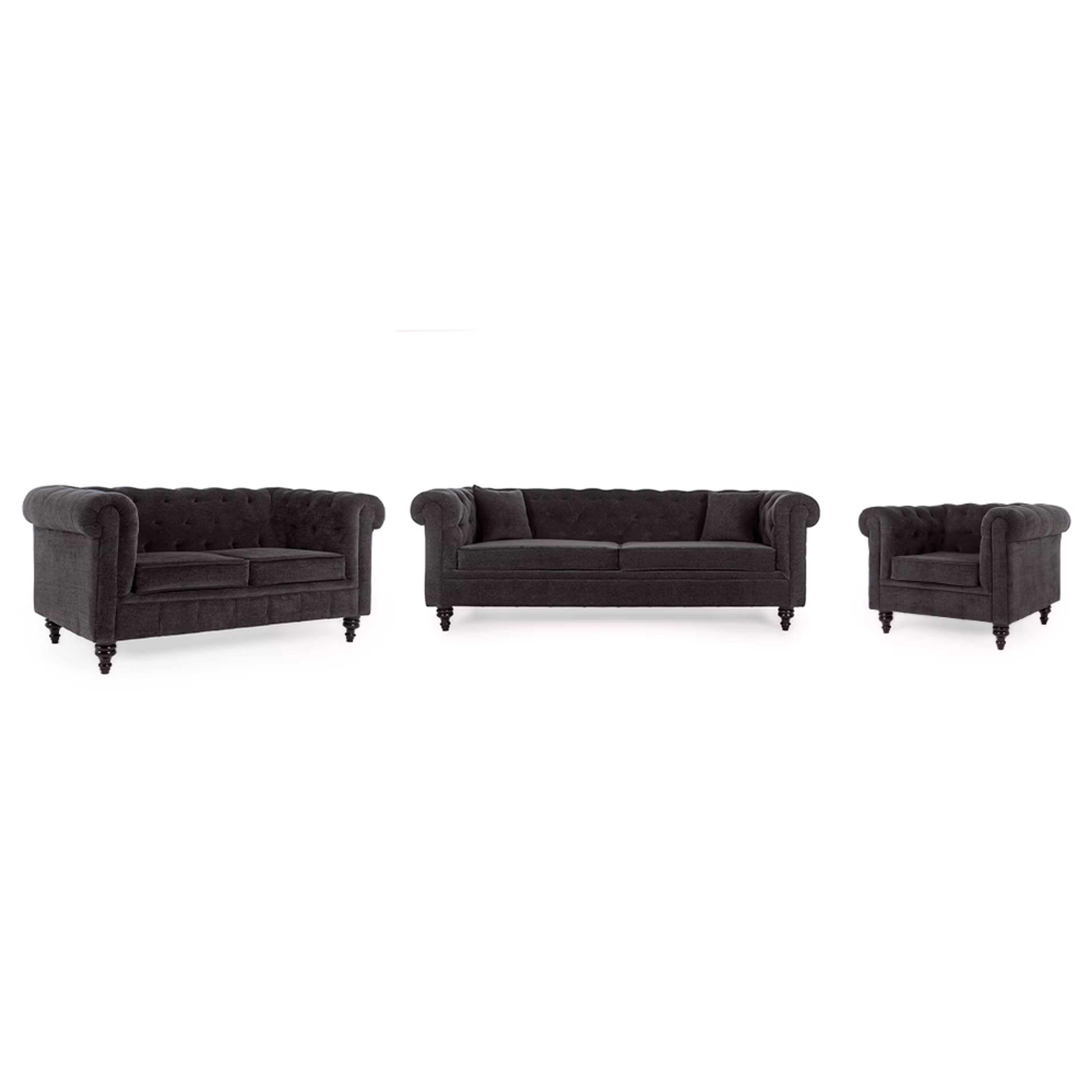 Wakefit Havana Sofa Set (3+2+1) Smoke Grey 3 Seater + 2 Seater + 1 Seater, Smoke Grey