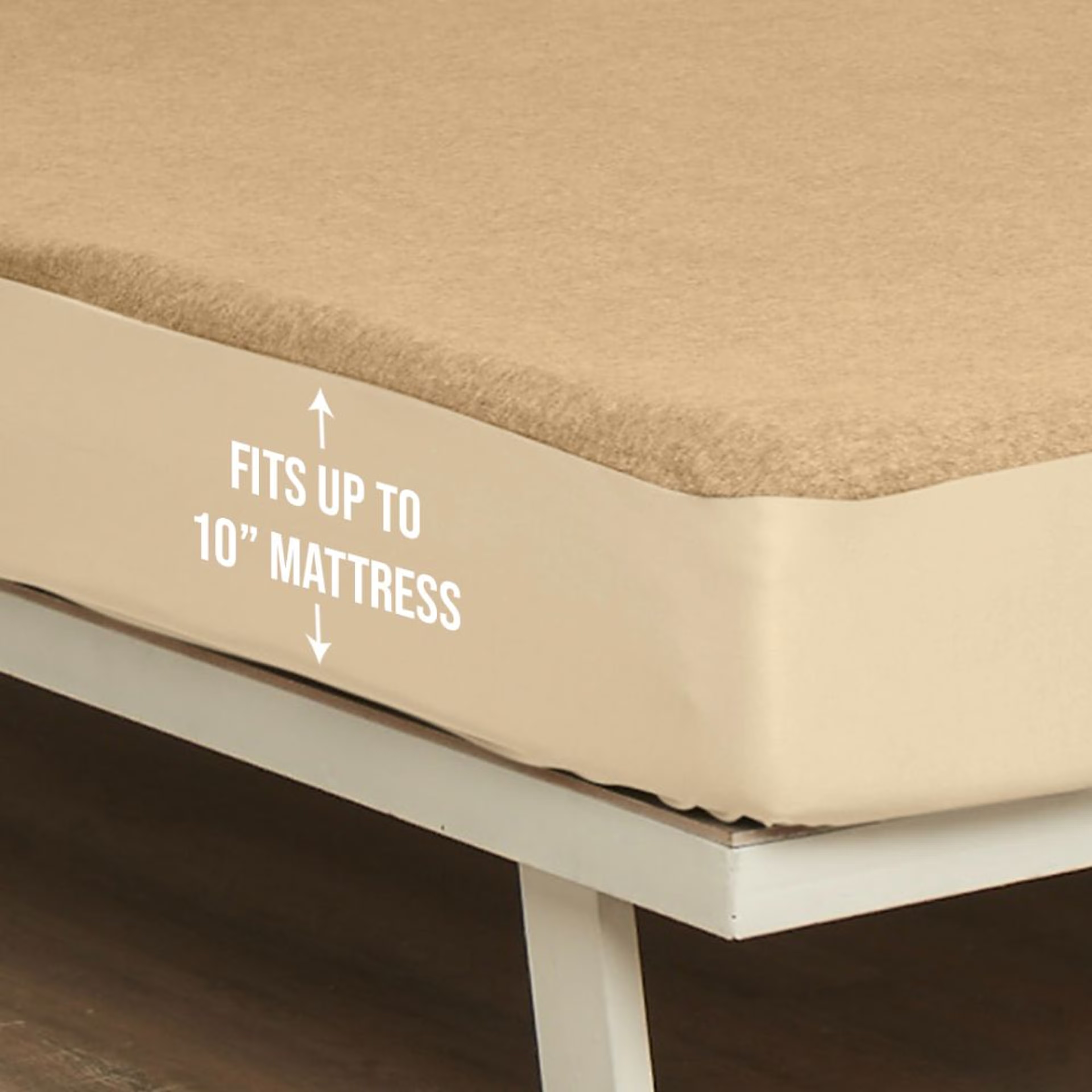 Home 40 Water Proof Terry Cotton Feel Mattress Protector | Beige | Machine Washable | Super Soft Single - 72" x 42\