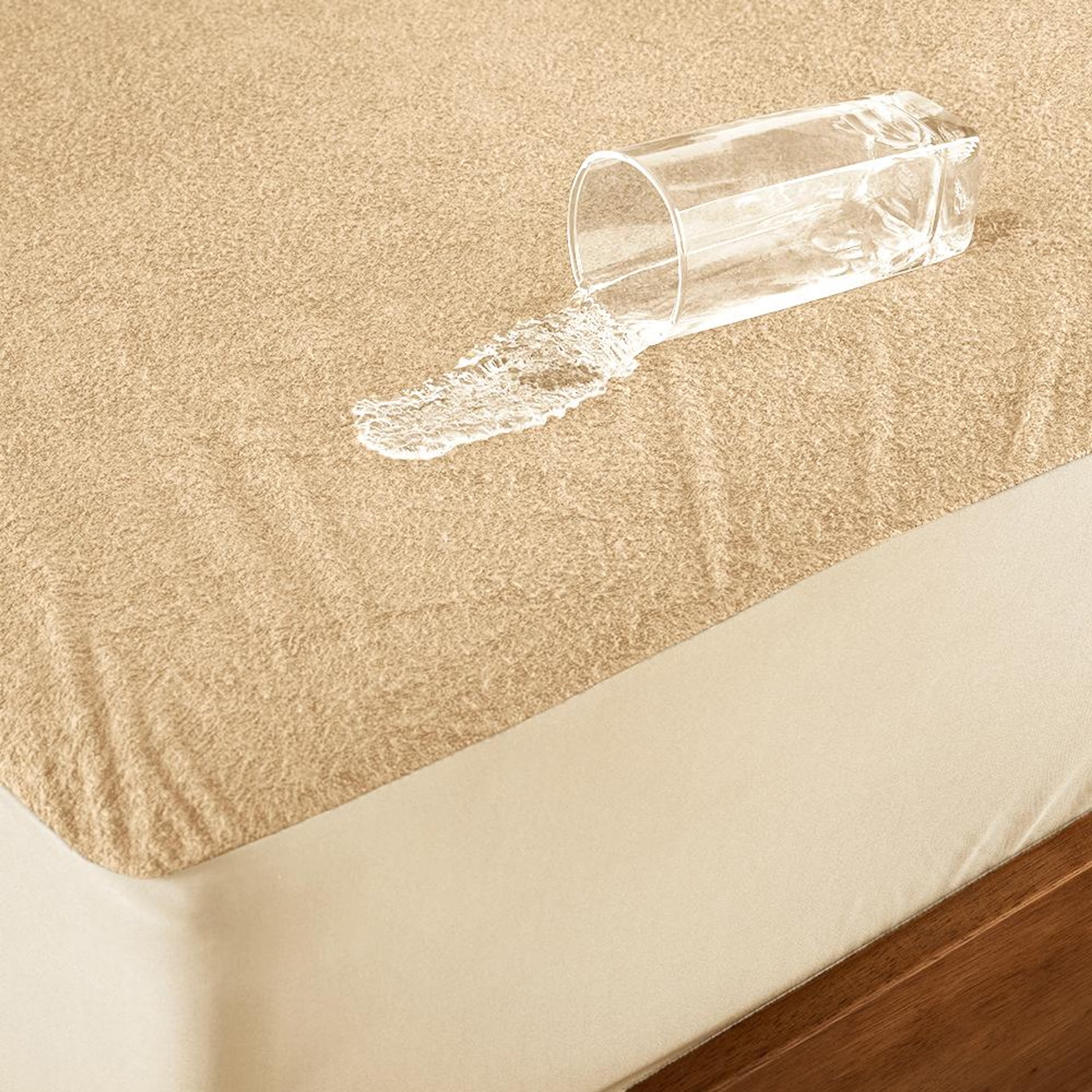 Water Proof Terry Cotton Feel Mattress Protector | Beige | Machine Washable | Super Soft Single - 72" x 42 6 Water Proof Terry Cotton Feel Mattress Protector | Beige | Machine Washable | Super Soft Single - 72" x 42\