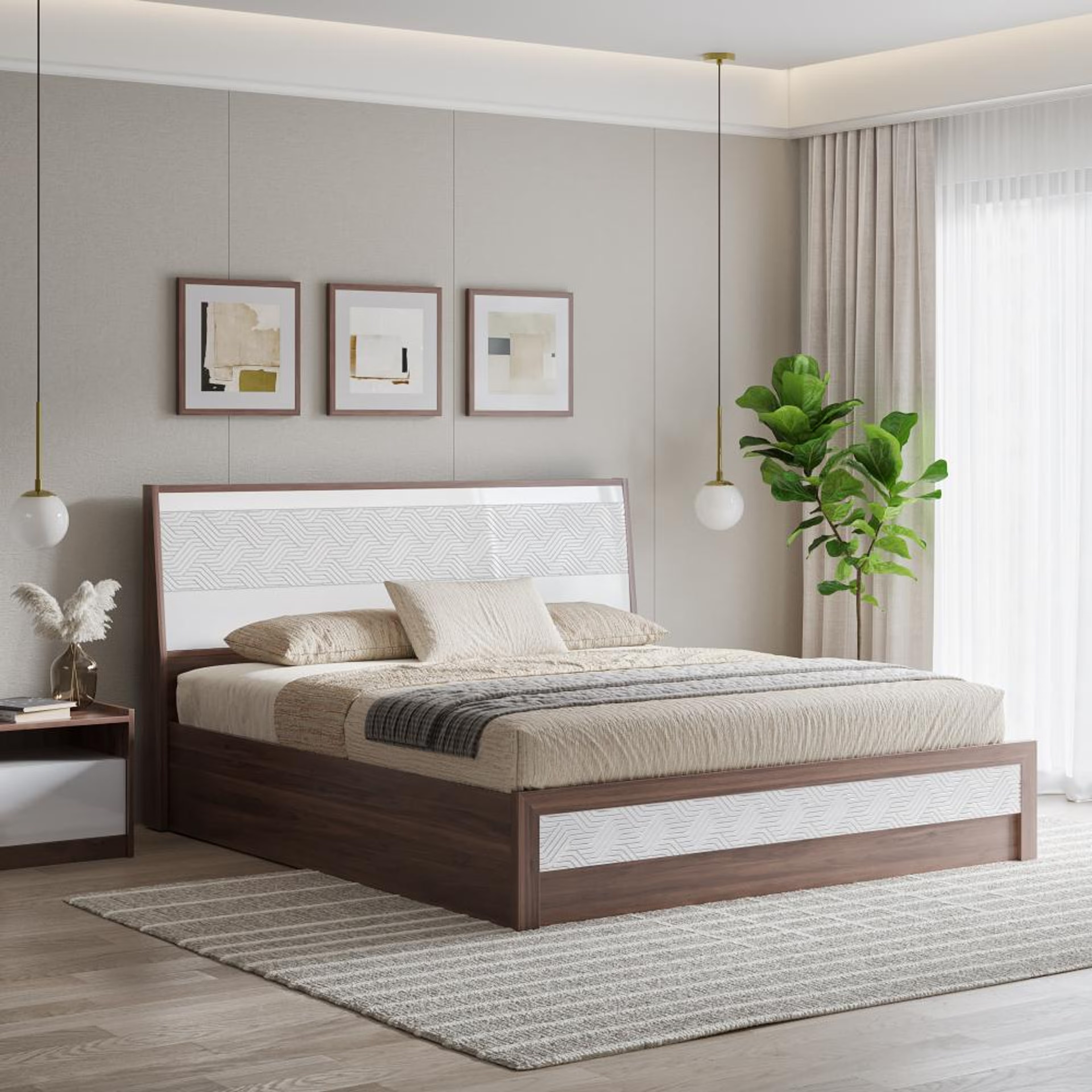 Wakefit Gibeon King Engineered Wood Bed with Storage King - 78" x 72\