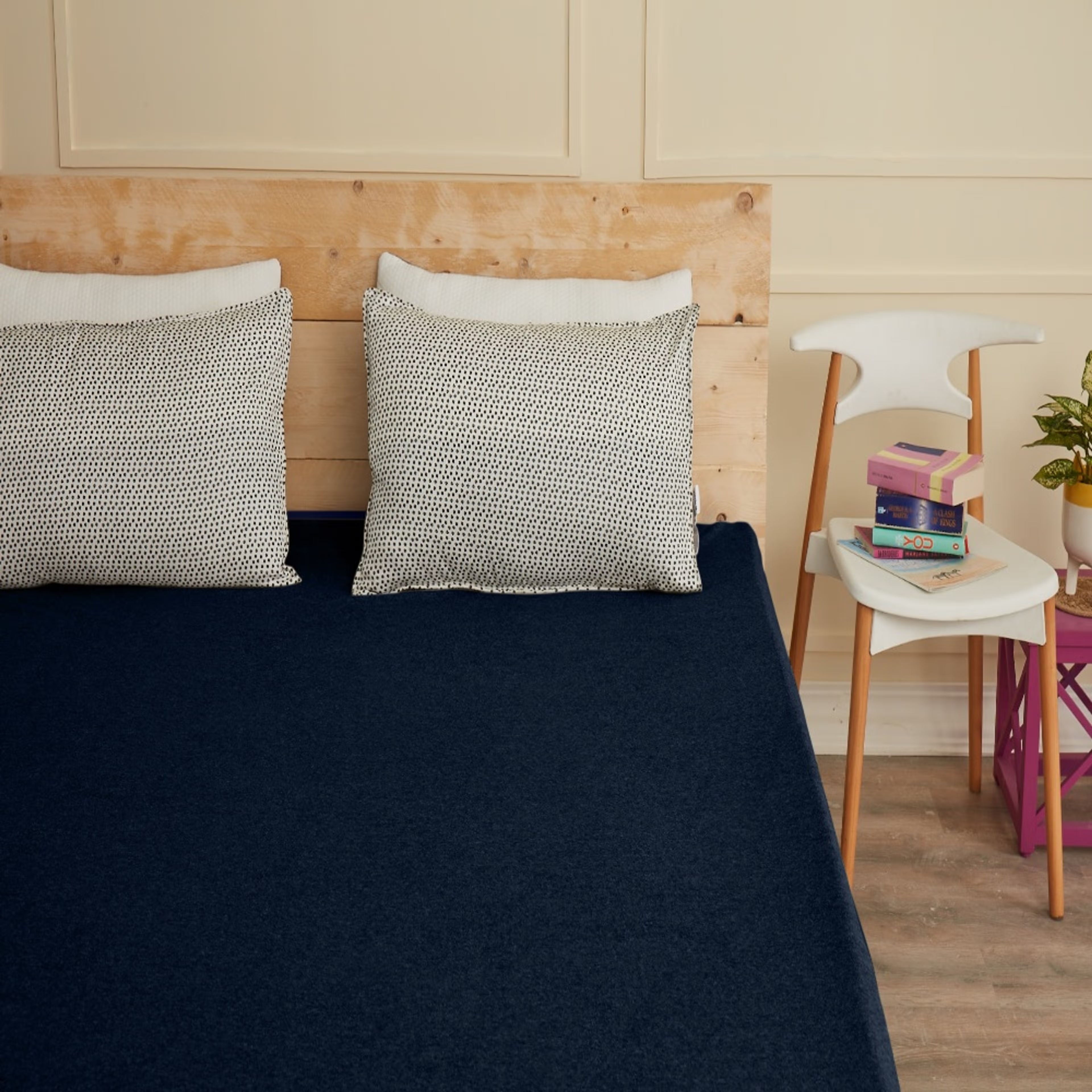 Home 26 Water Proof Terry Cotton Feel Mattress Protector | Blue | Machine Washable | Super Soft Single - 75" x 36\