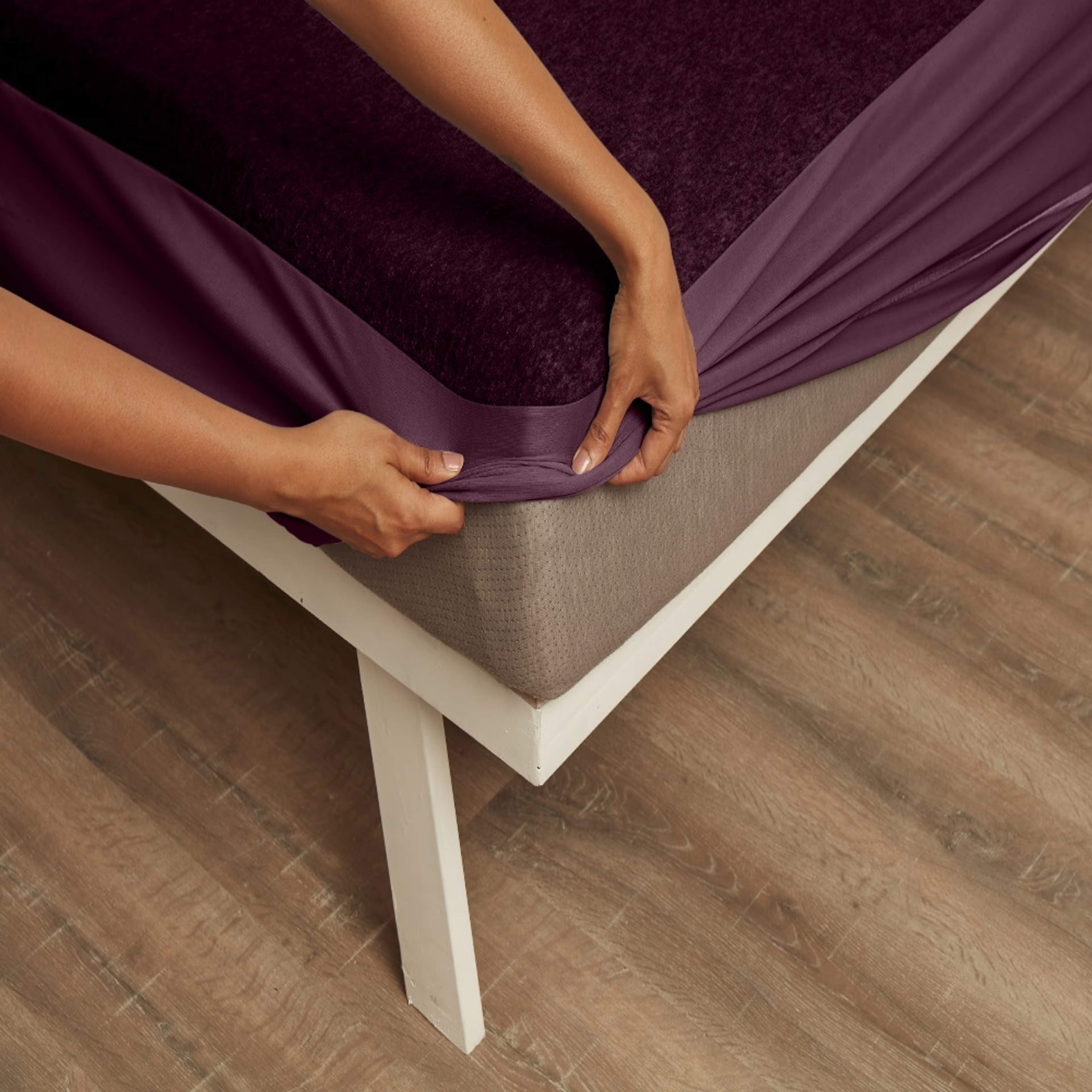 Water Proof Terry Cotton Feel Mattress Protector | Beetroot | Machine Washable | Super Soft Single - 72" x 36\