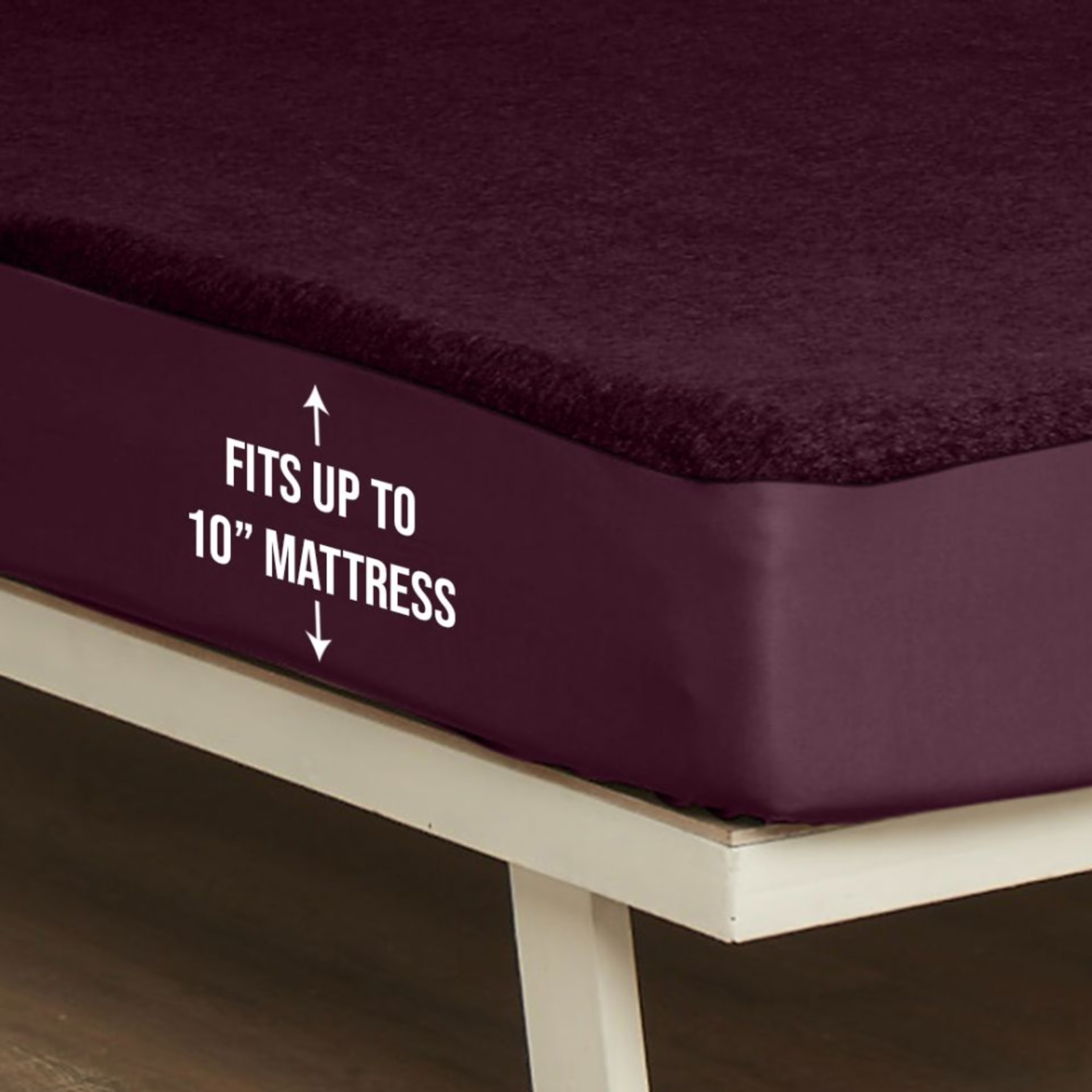 Water Proof Terry Cotton Feel Mattress Protector | Beetroot | Machine Washable | Super Soft Single - 72" x 42\