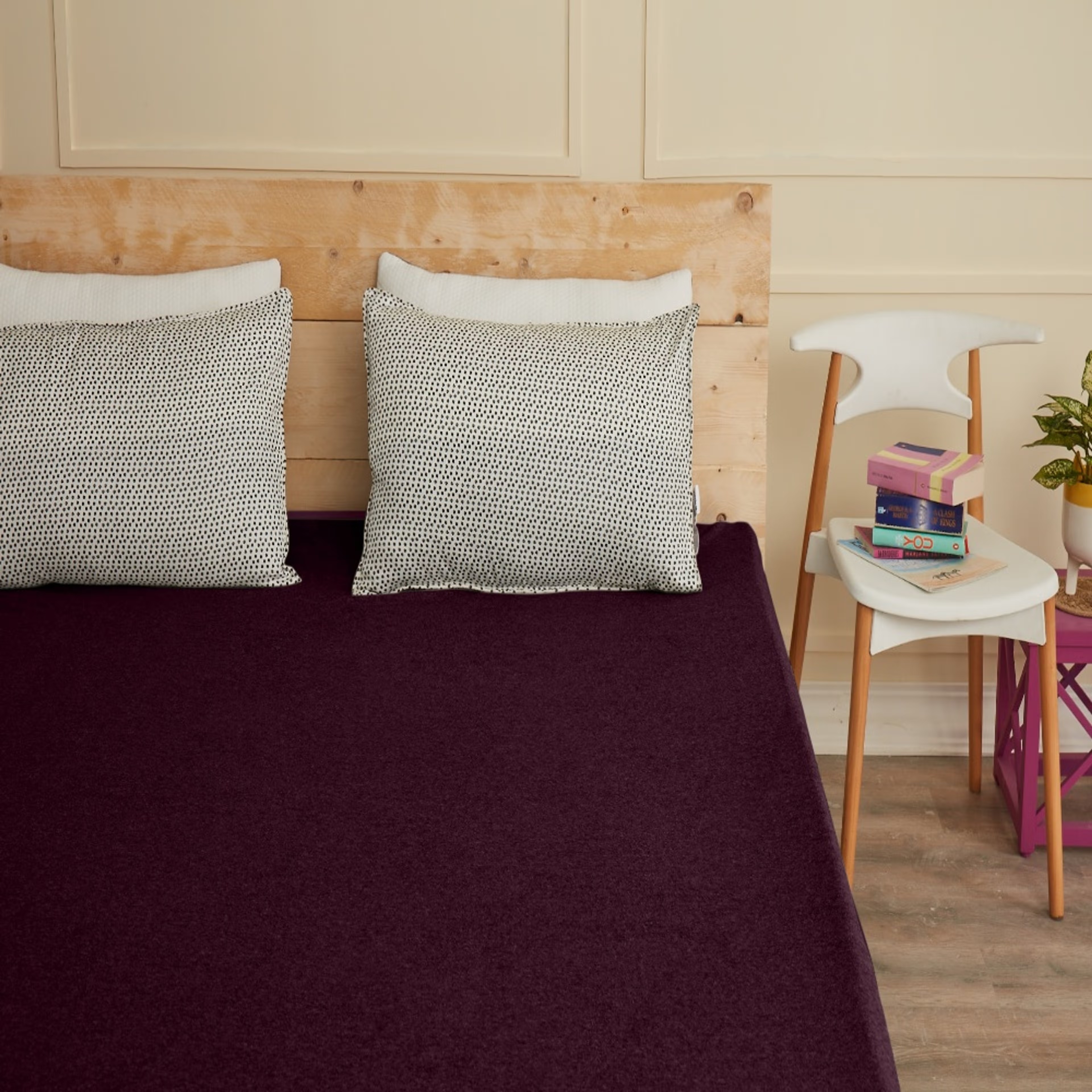 Water Proof Terry Cotton Feel Mattress Protector | Beetroot | Machine Washable | Super Soft King - 75" x 72\
