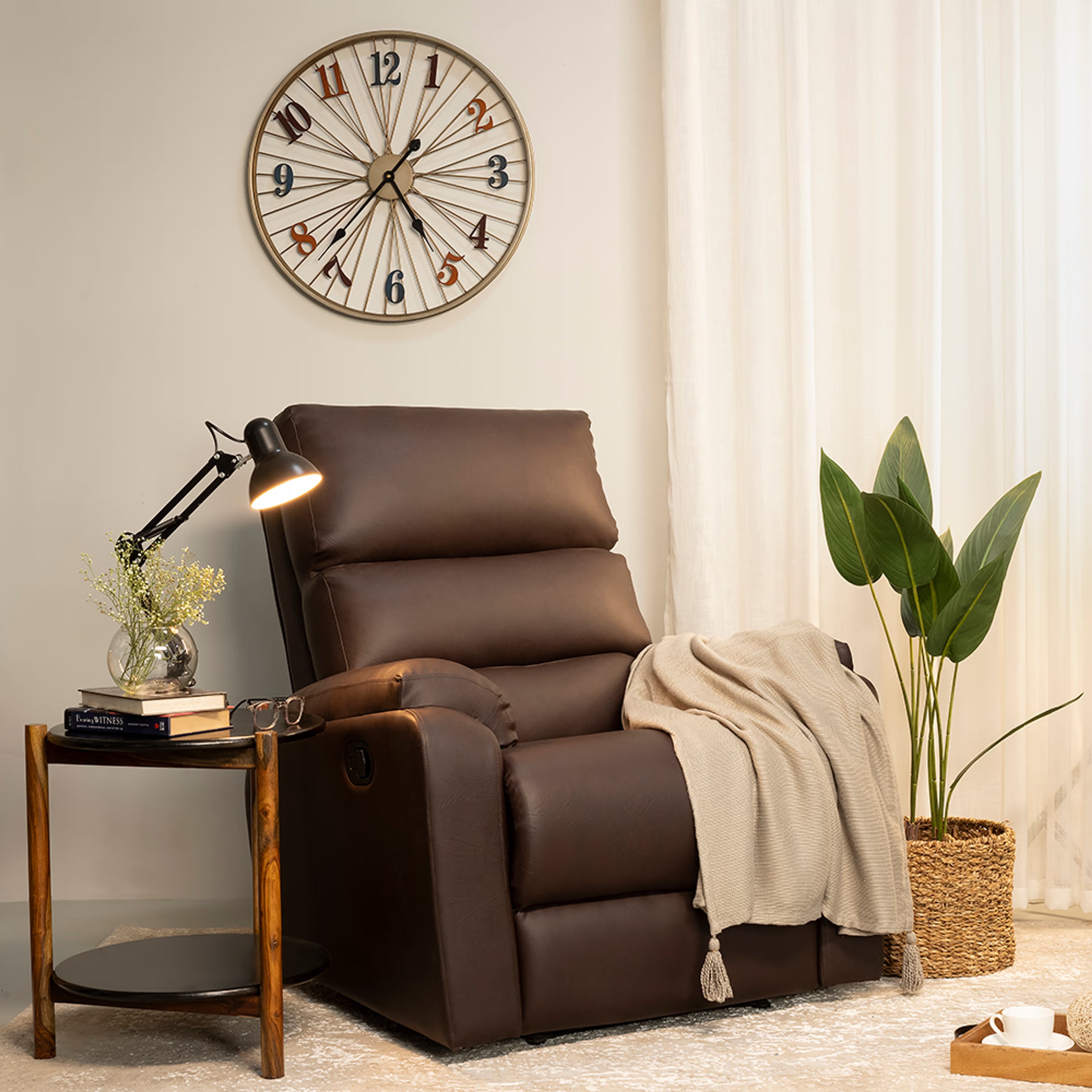 Wakefit Restmax Recliner - 1 Seater - Dark Fantasy Manual, Regular, 1 Seater, Dark Fantasy