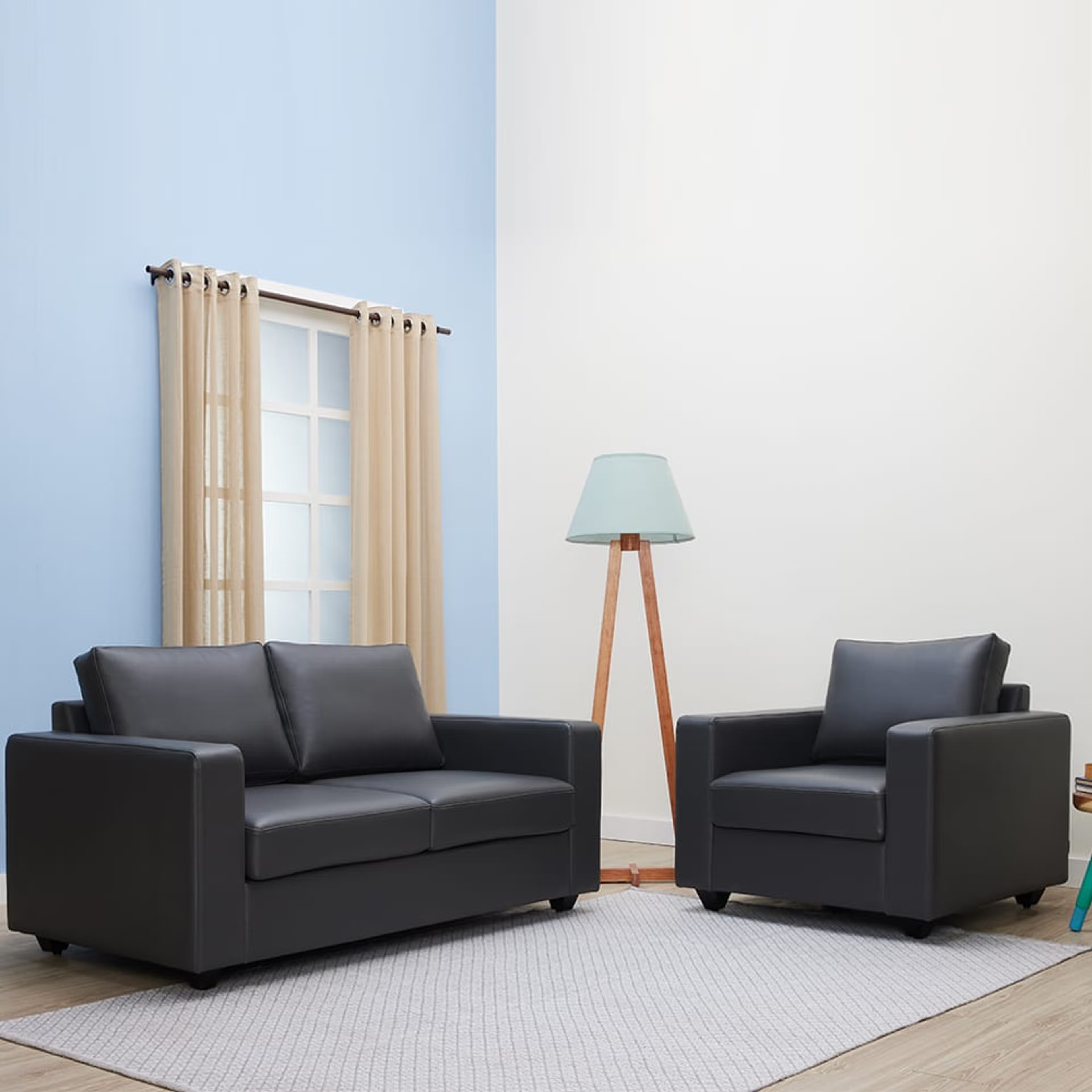 Wakefit Napper Sofa Set (3+2+1) Regular, Without Storage, 3+2+1, Thundercloud