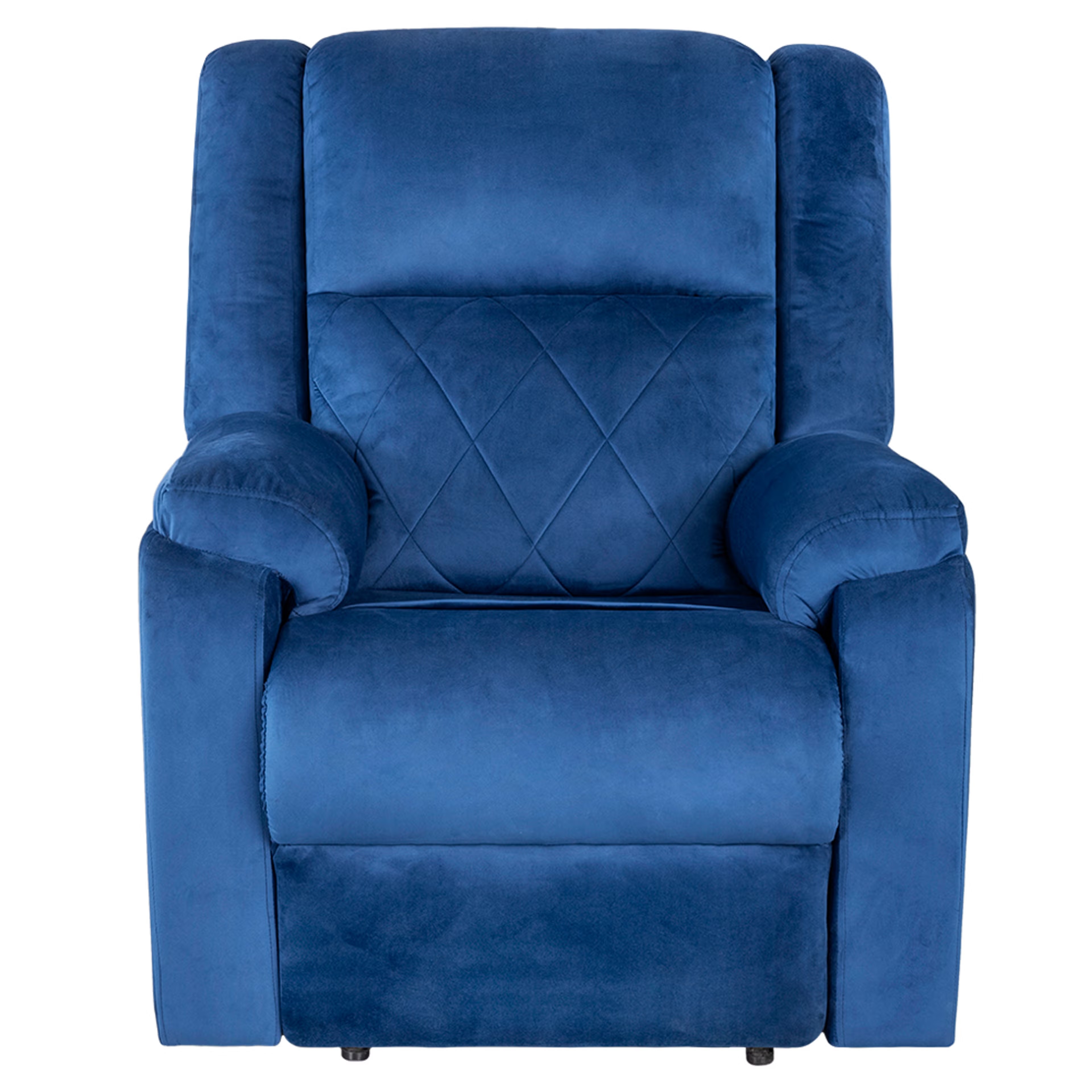 Wakefit Empress Recliner - 1 Seater - Velvet Blue Manual, Regular, 1 Seater, Blue