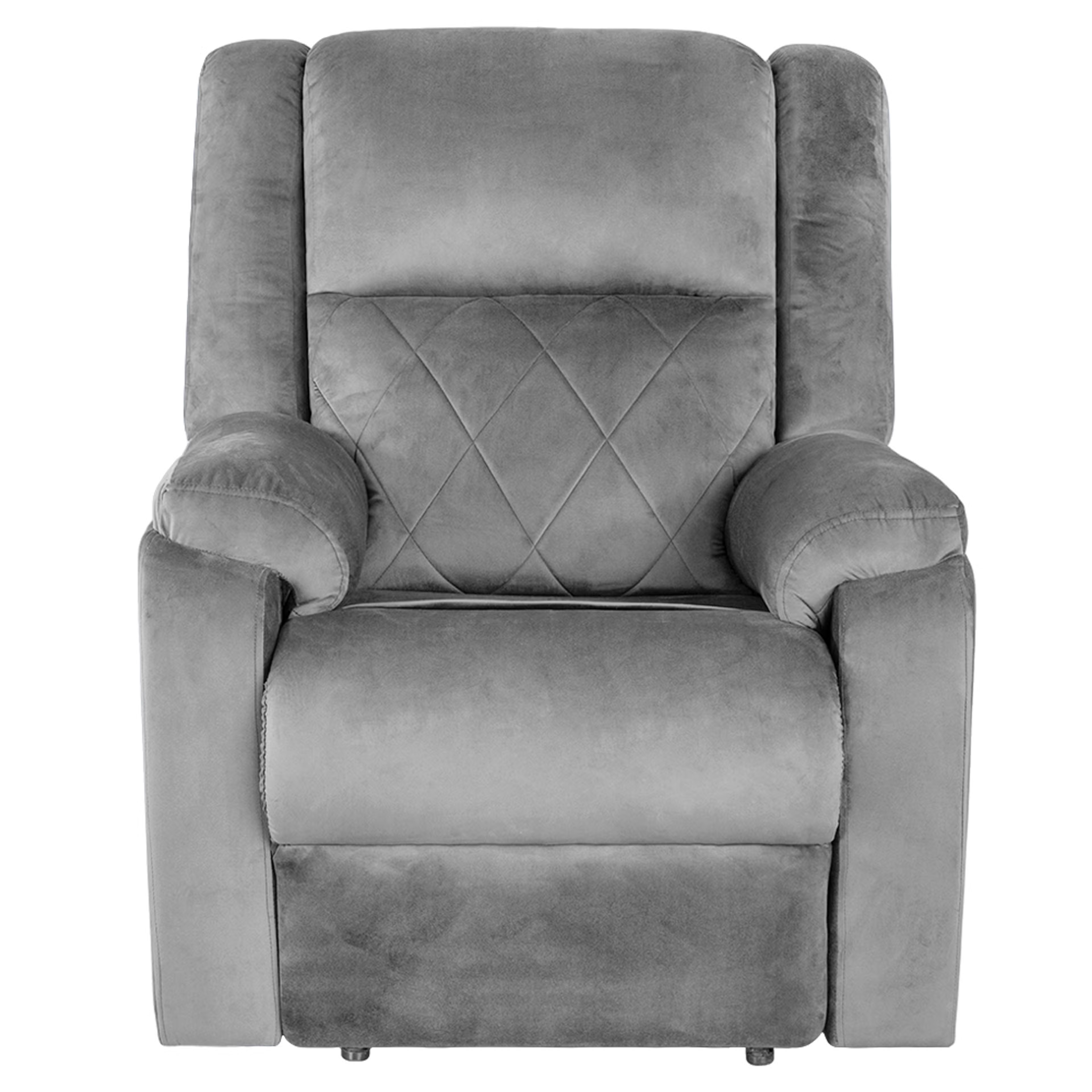 Home 39 Wakefit Empress Recliner - 1 Seater - Velvet Space Grey Manual, Regular, 1 Seater, Space Grey