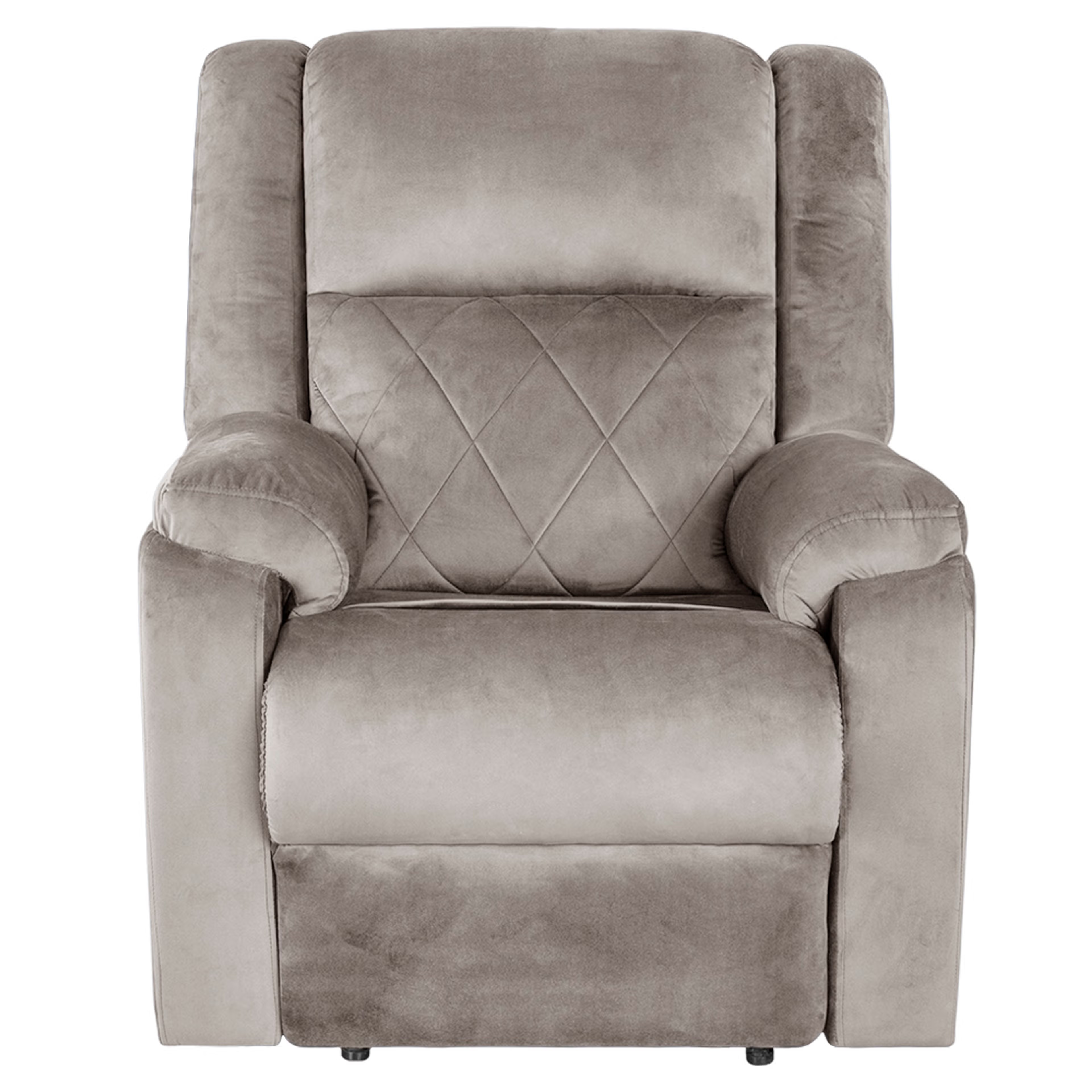 Wakefit Empress Recliner - 1 Seater - Velvet Stone Manual, Regular, 1 Seater, Stone