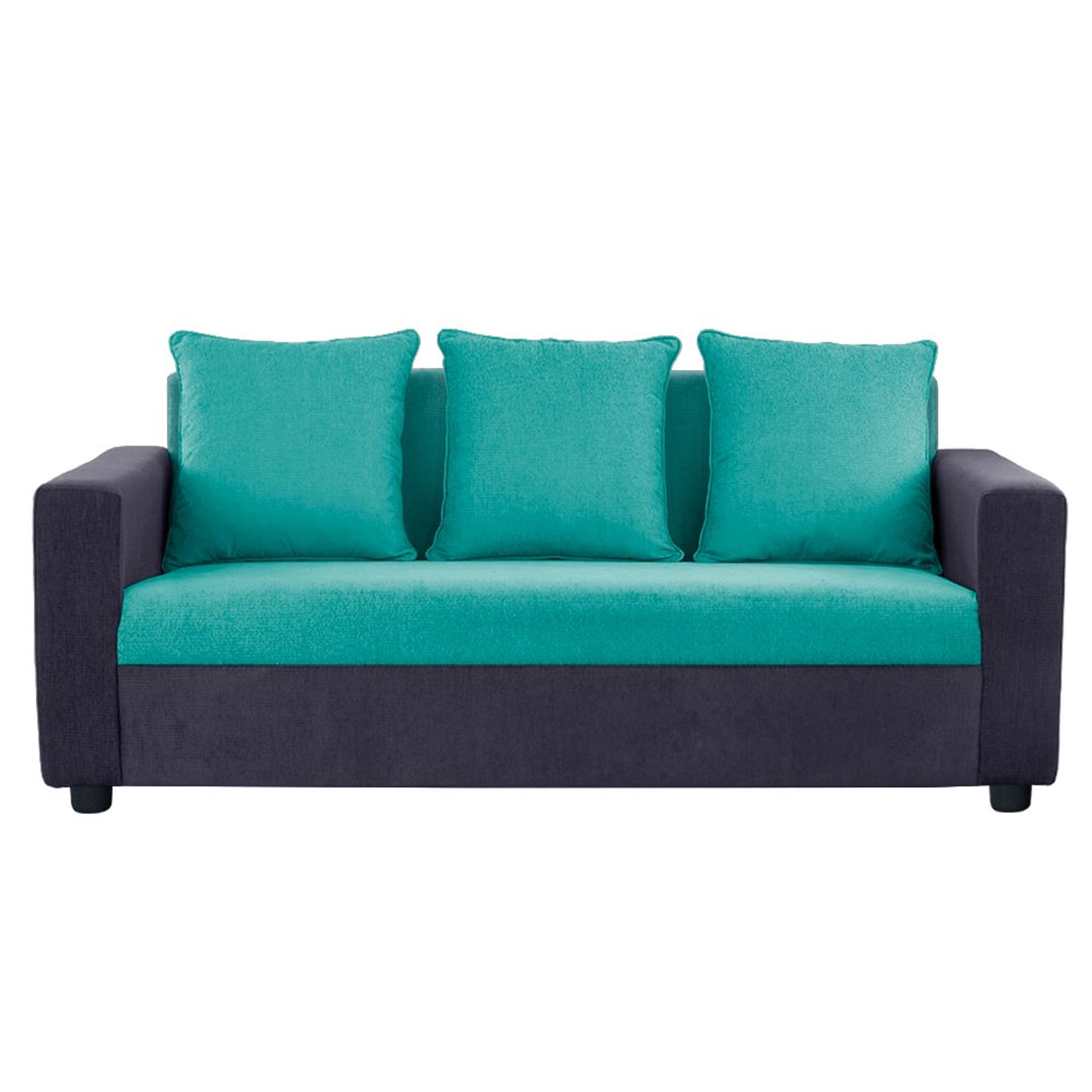 Wakefit Solatio Sofa - Three Seater Regular, Three Seater, Purple Grey & Sky Green