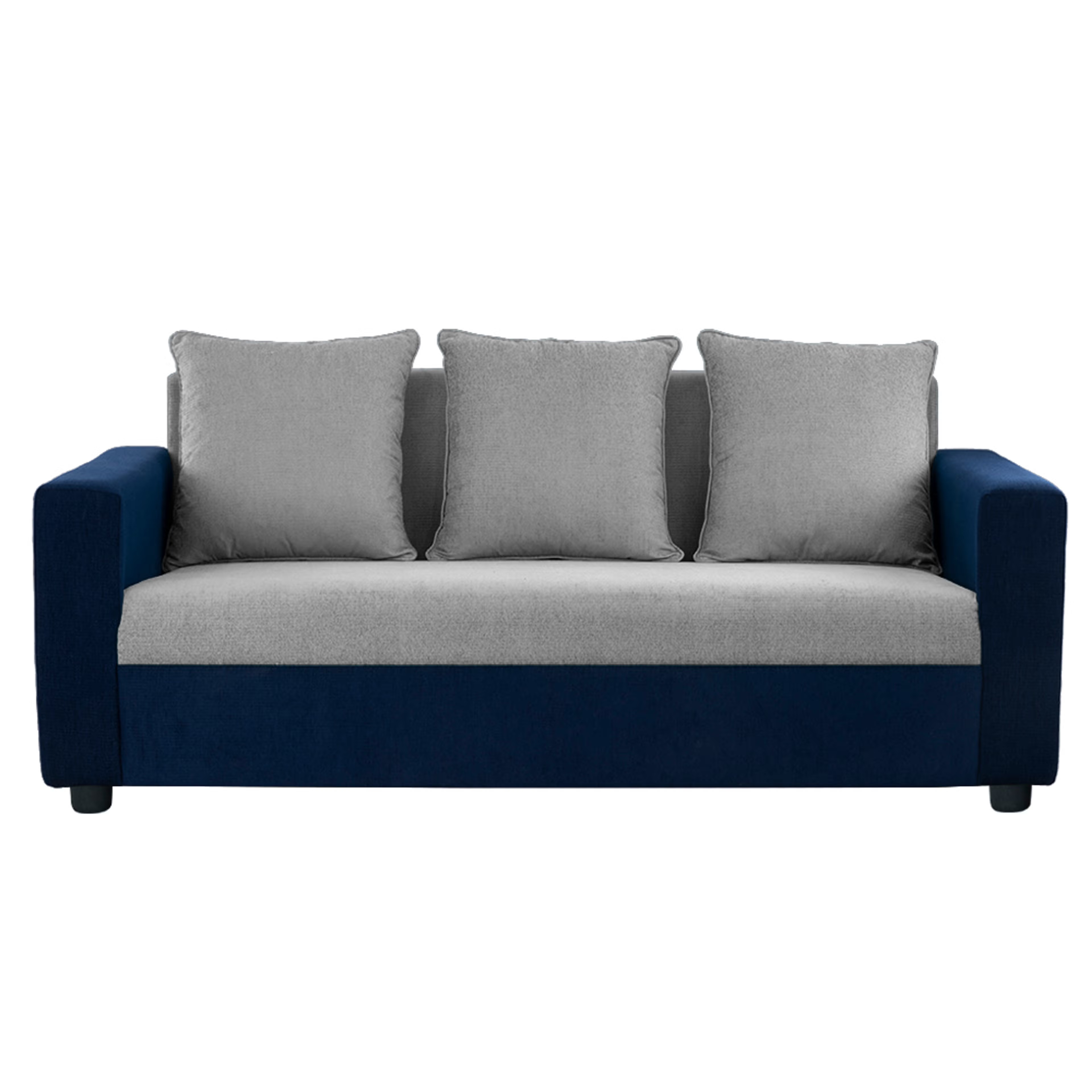 Wakefit Solatio Sofa - Three Seater Regular, Three Seater, Dark Blue & Cloud Grey