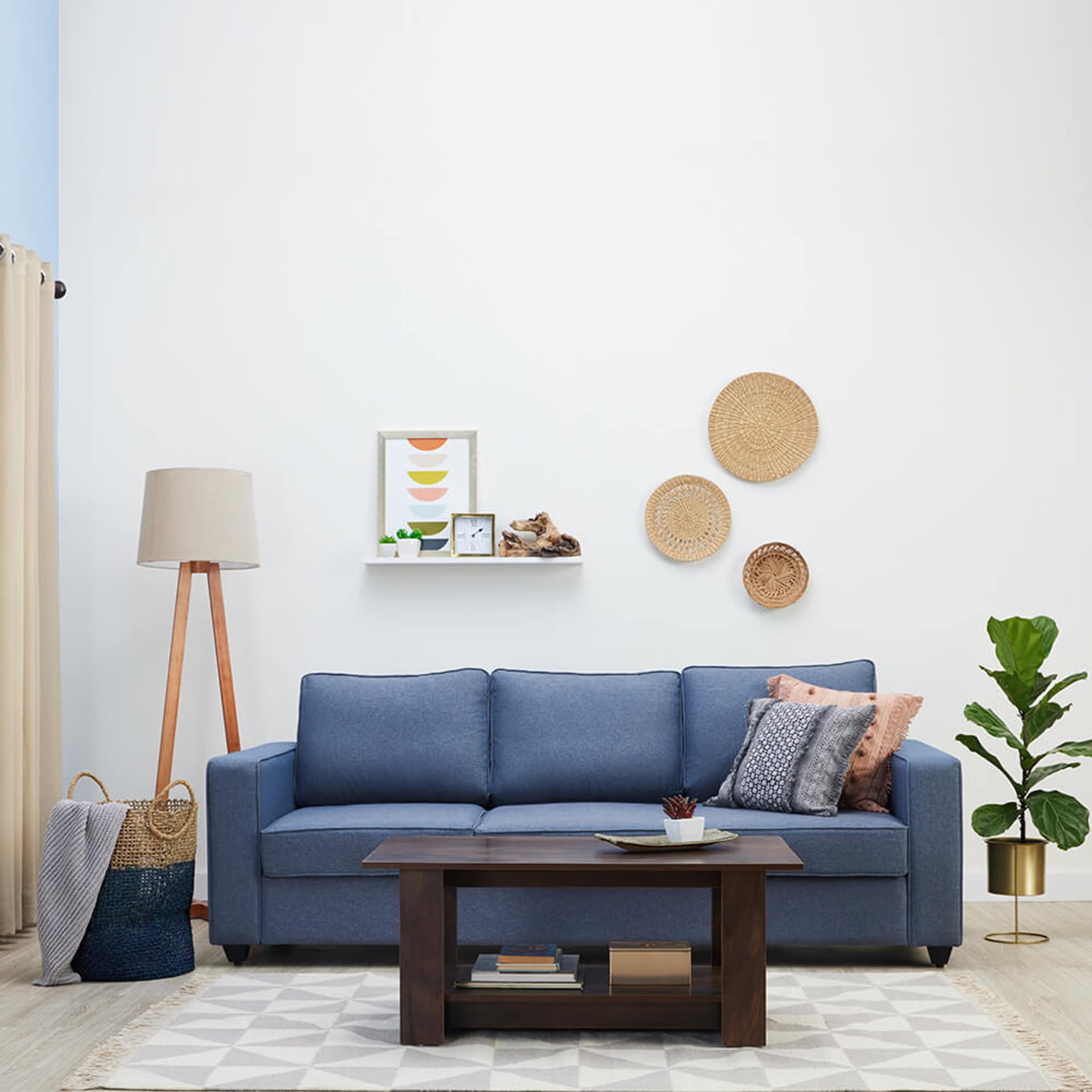 Home 25 Wakefit Napper Sofa - Single Seater Regular, Without Storage, 1, Omega Blue