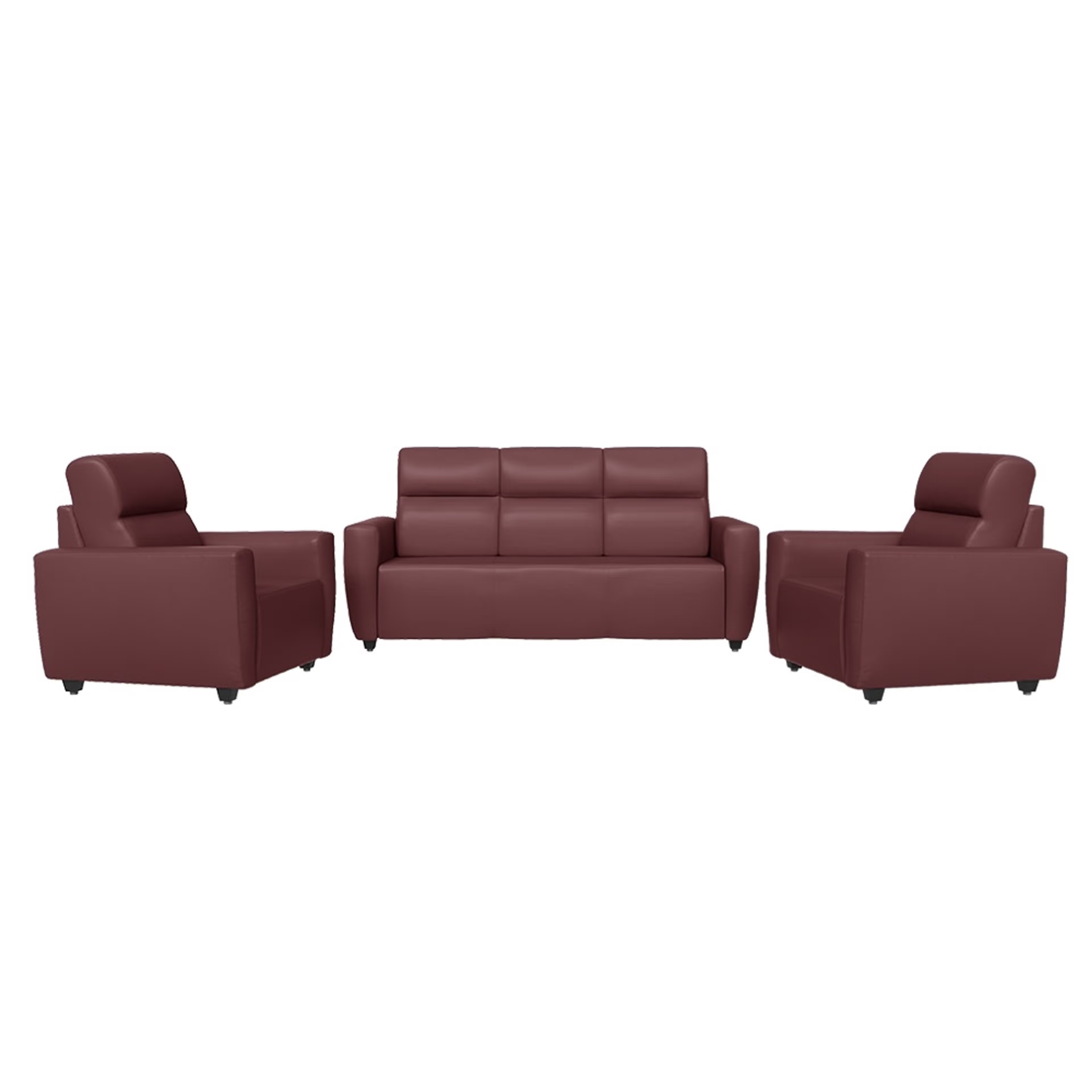 Wakefit Belize Sofa Set (3+1+1) Regular, 3+1+1 Seater, Sangria
