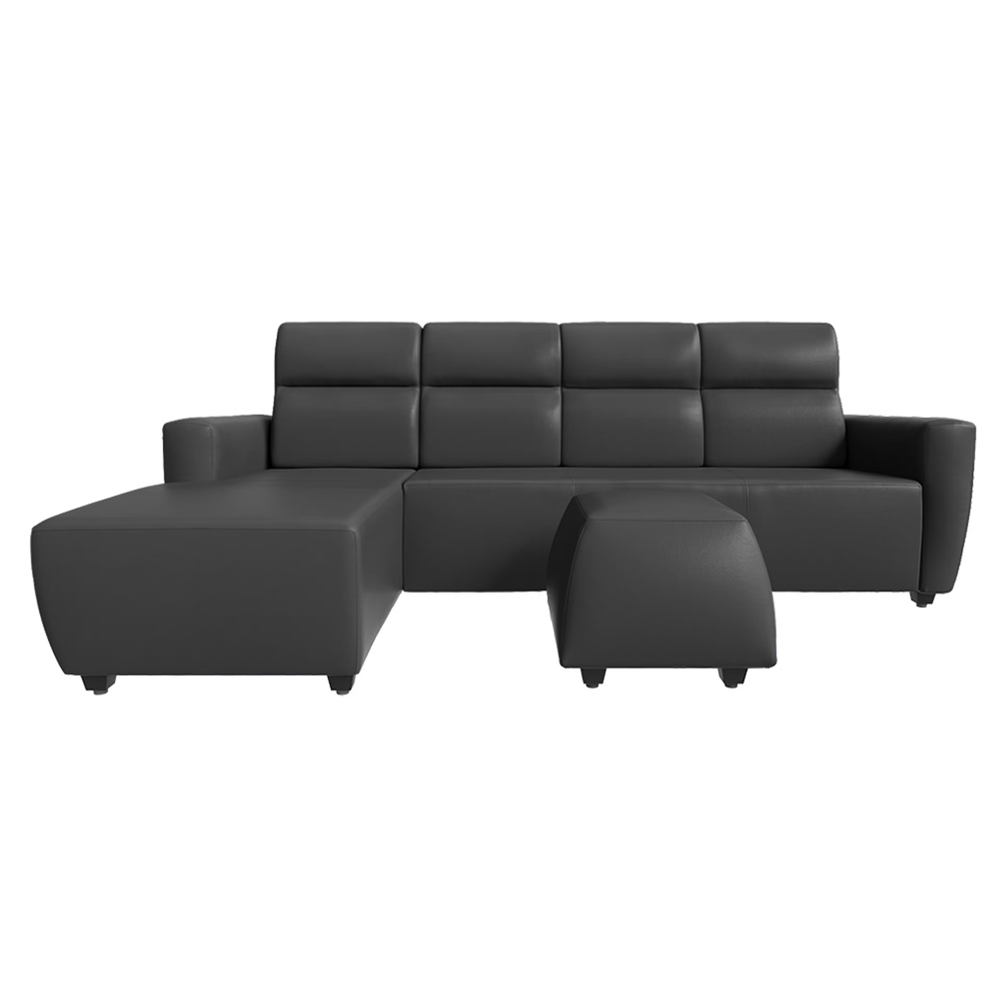 Home 31 Wakefit Belize L Shape Sofa Set (3 Seater + Left Aligned Chaise with Ottoman) Sectional, Set (3 Seater + Left Aligned Chaise with Ottoman), Marble Grey