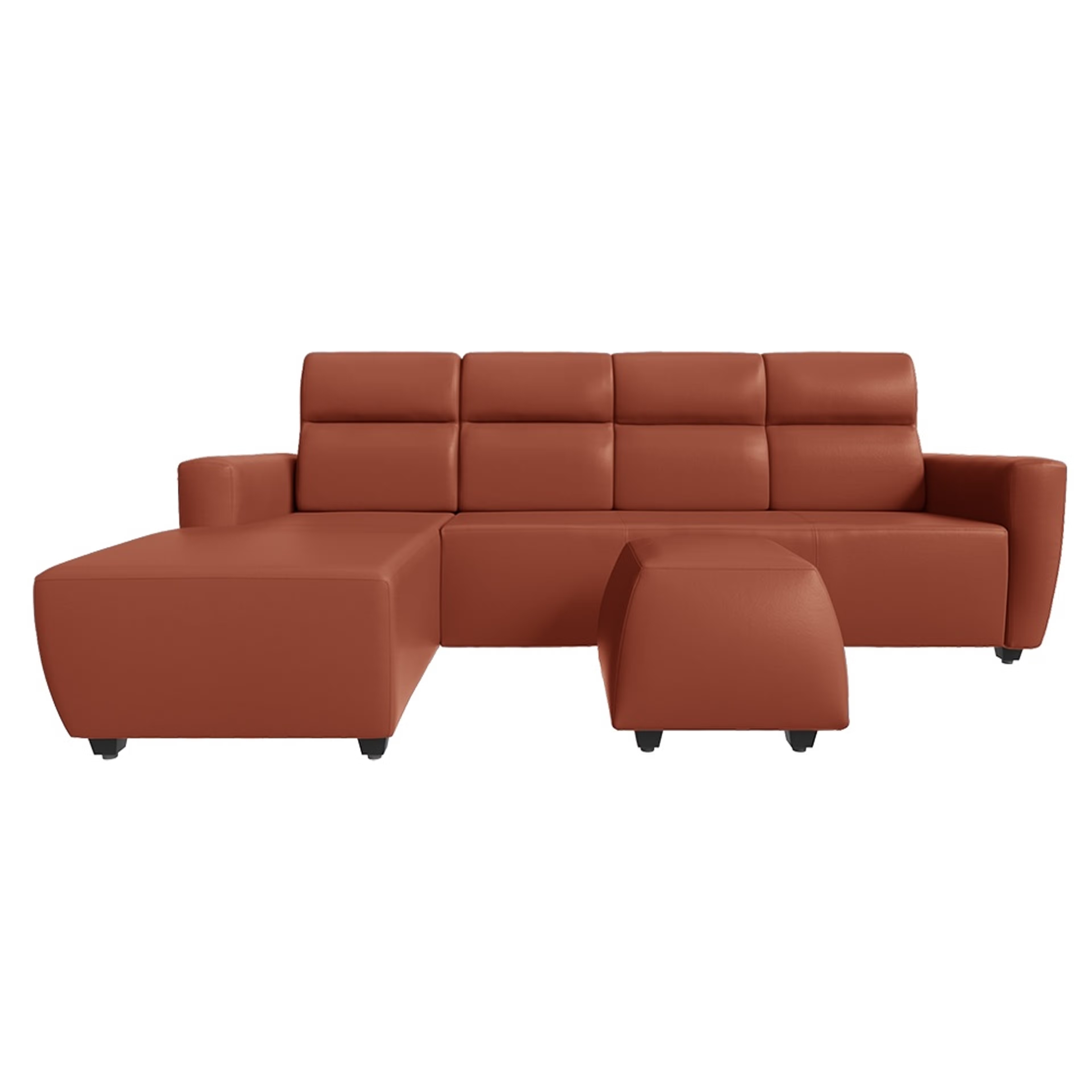 Wakefit Belize L Shape Sofa Set (3 Seater + Left Aligned Chaise with Ottoman) Sectional, Set (3 Seater + Left Aligned Chaise with Ottoman), Tan