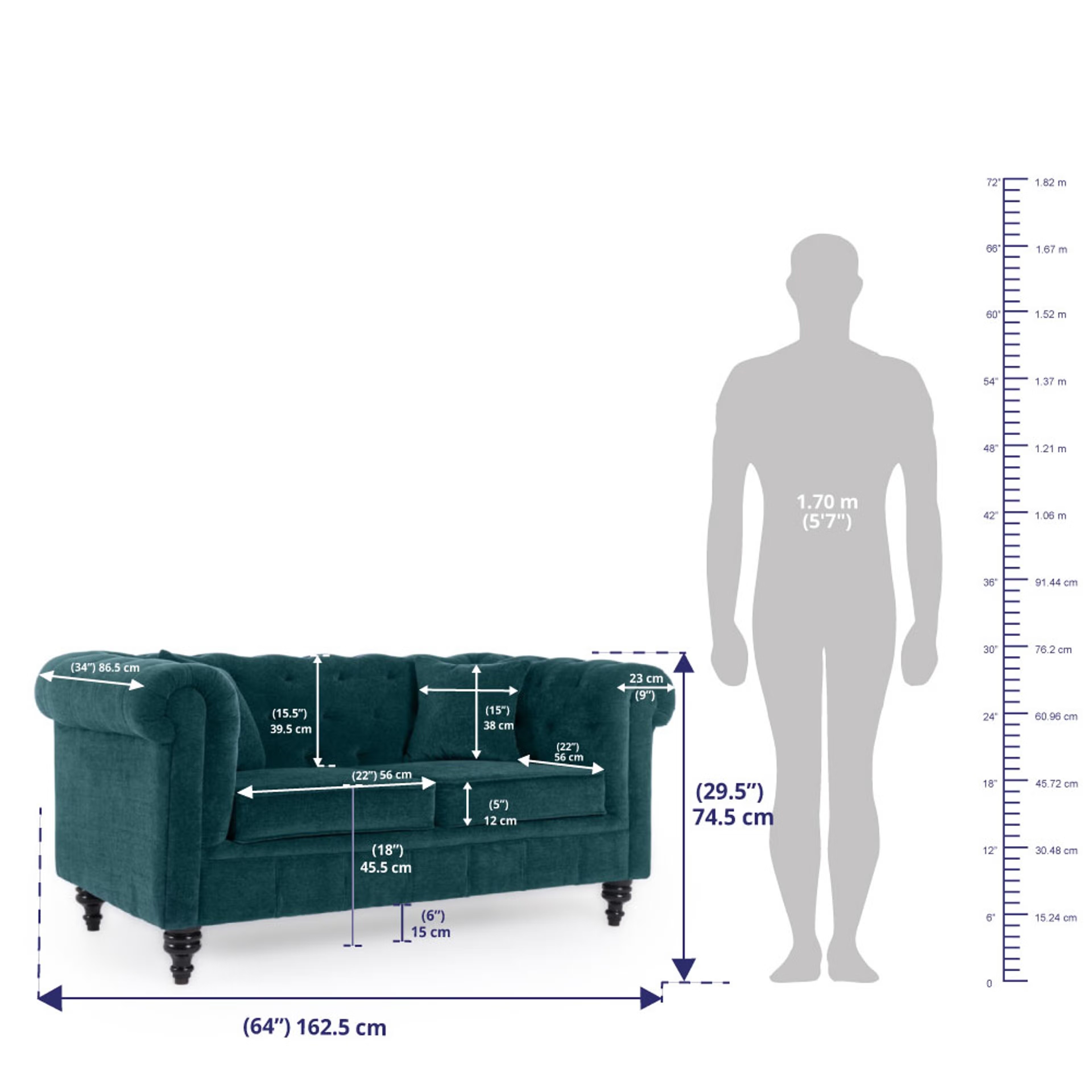 Wakefit Havana Sofa Set (3+2) Malibu Green 3 Seater + 2 Seater, Malibu Green 11 Wakefit Havana Sofa Set (3+2) Malibu Green 3 Seater + 2 Seater, Malibu Green