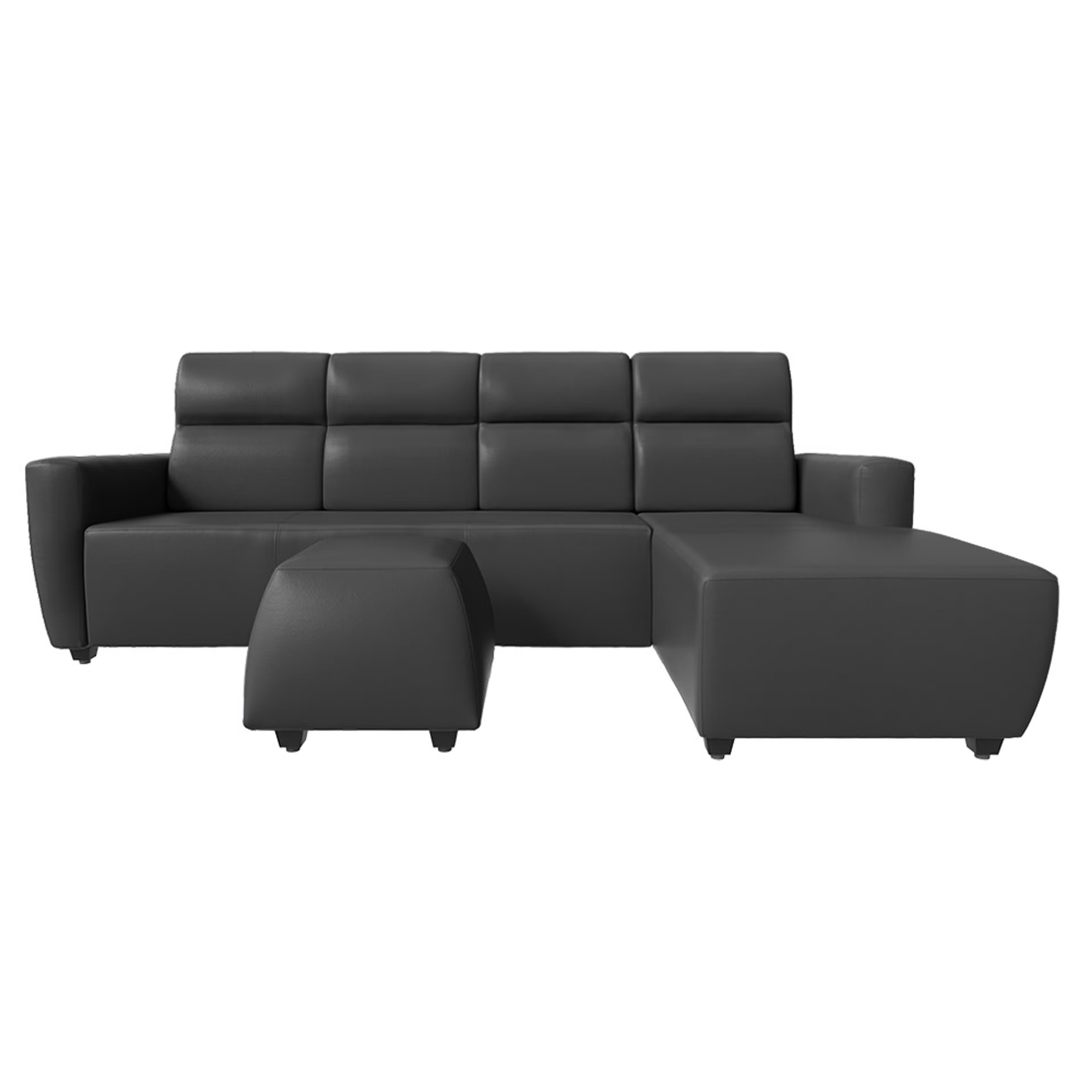 Wakefit Belize L Shape Sofa Set (3 Seater + Right Aligned Chaise with Ottoman) Sectional, Set (3 Seater + Right Aligned Chaise with Ottoman), Marble Grey