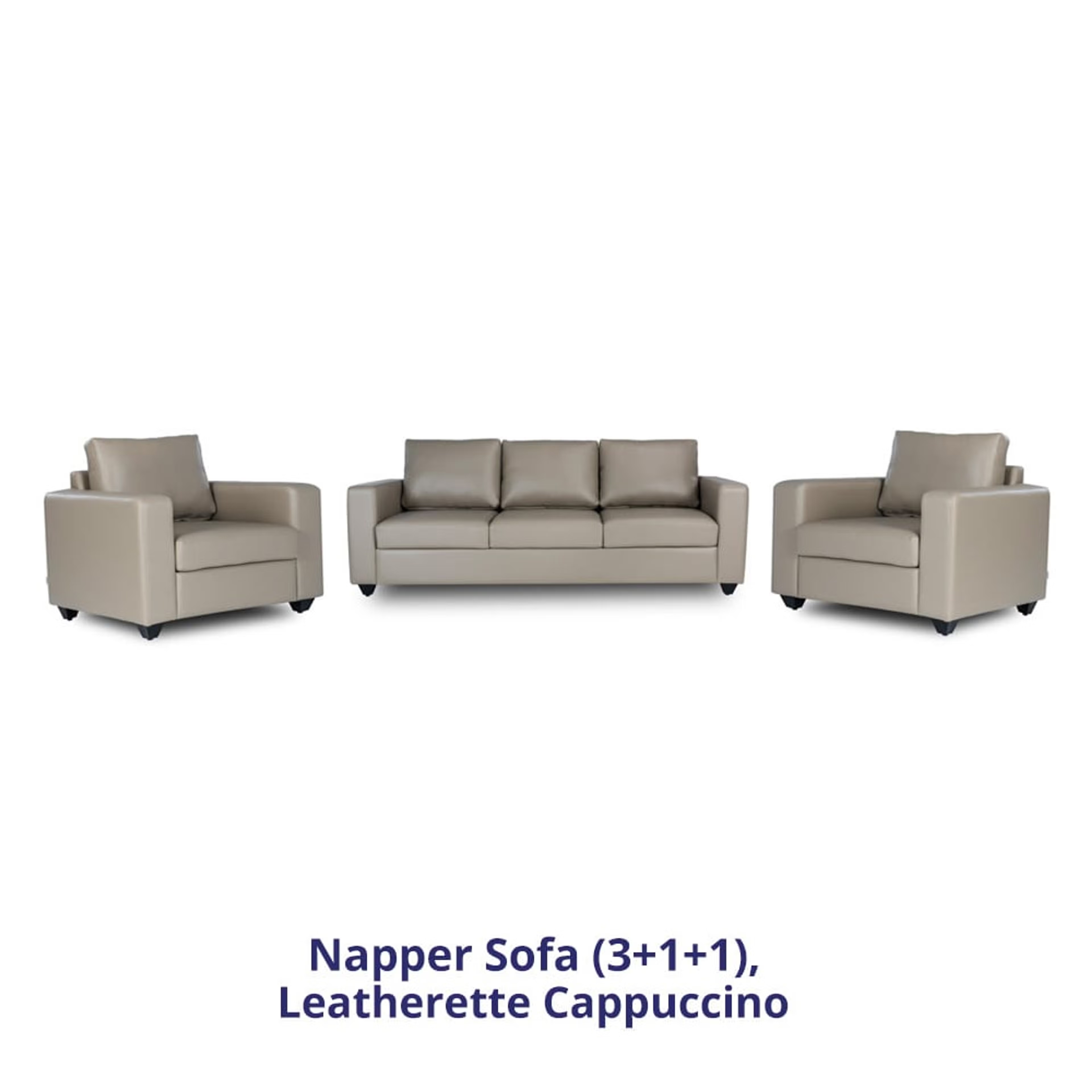 Wakefit Napper Sofa Set (3+1+1) Regular, Without Storage, 3+1+1, Cappuccino