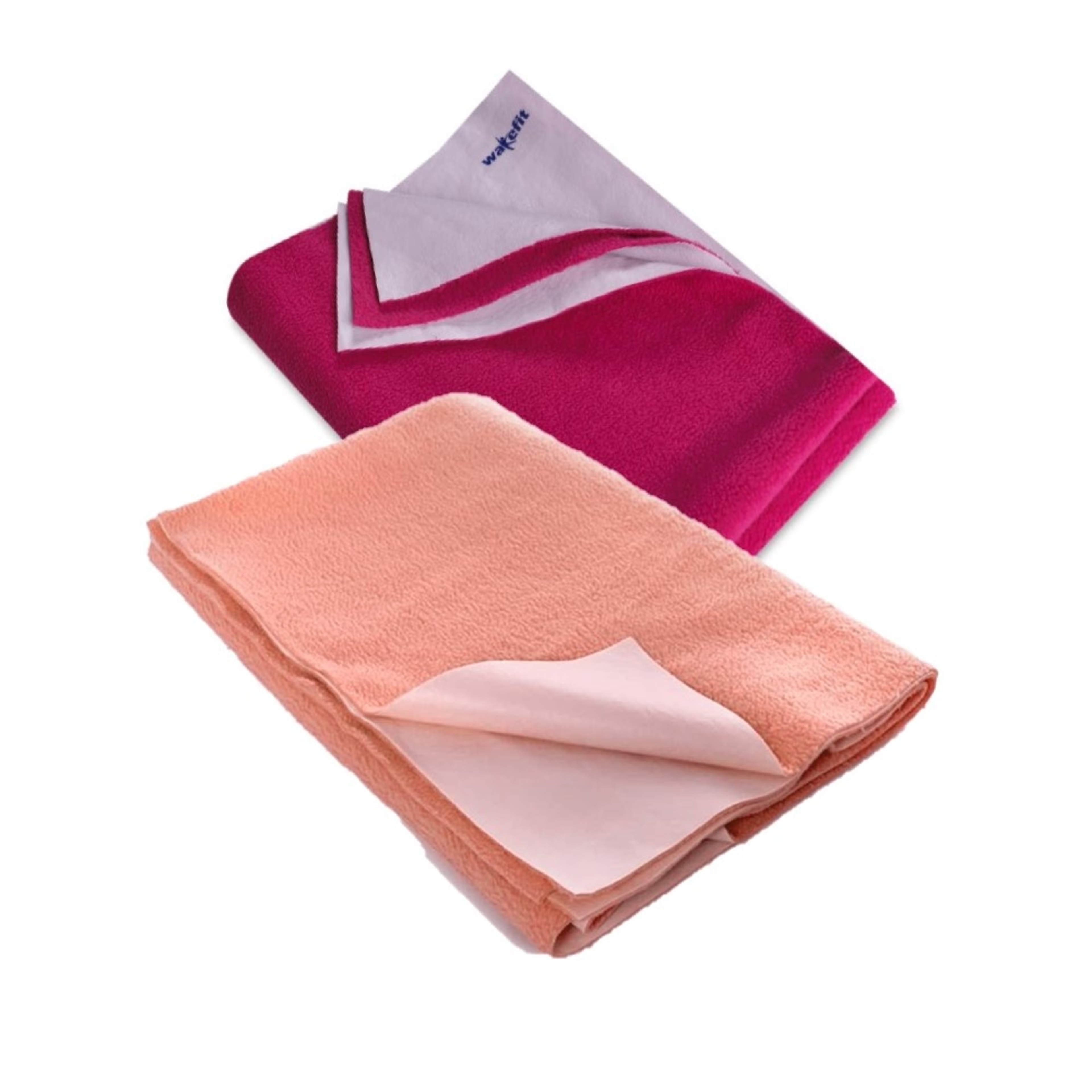 Home 31 Wakefit Daffy Waterproof Dry Sheets - Large (1.40m x 1.00m) (Orange and Magenta ) (Set of 2) Large, Set of 2, Magenta & Orange